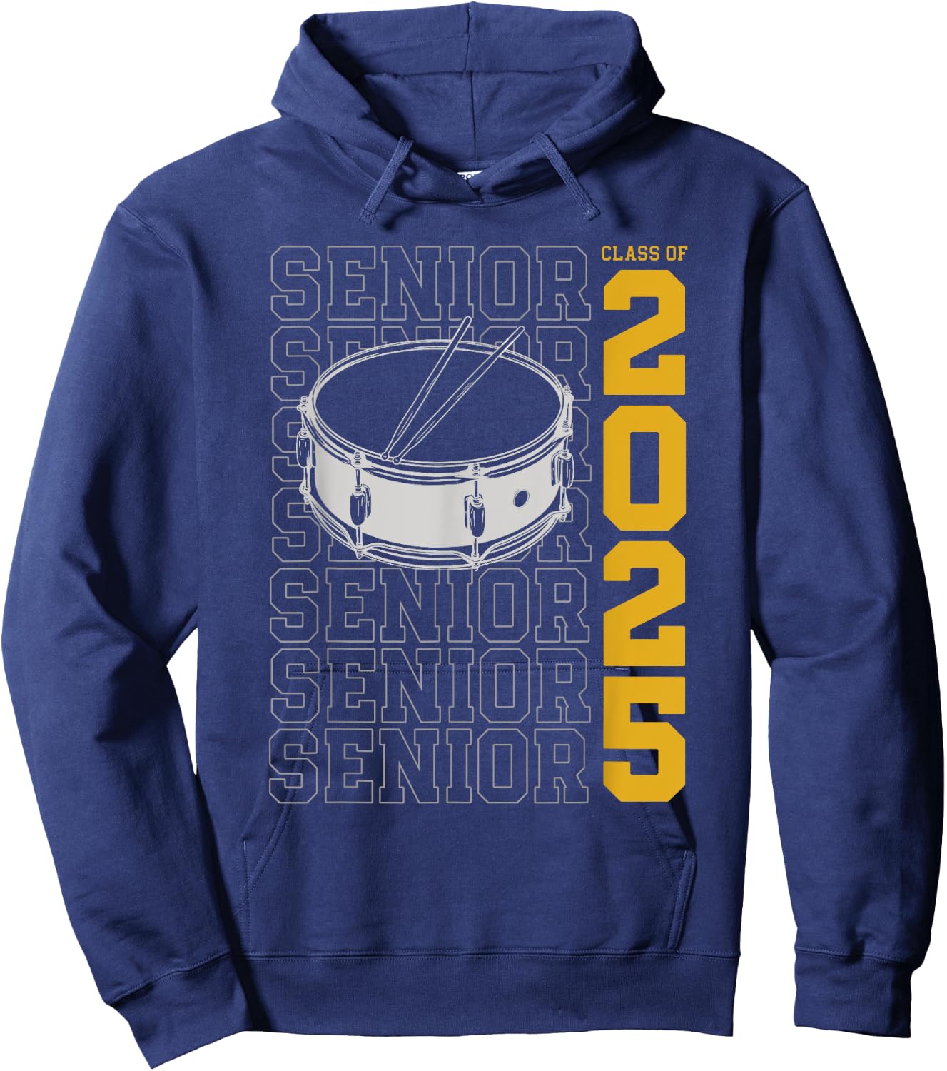 Class of 2025 Senior Drums for Drummer Or Percussionist Hoodie - Hoodie | Navy