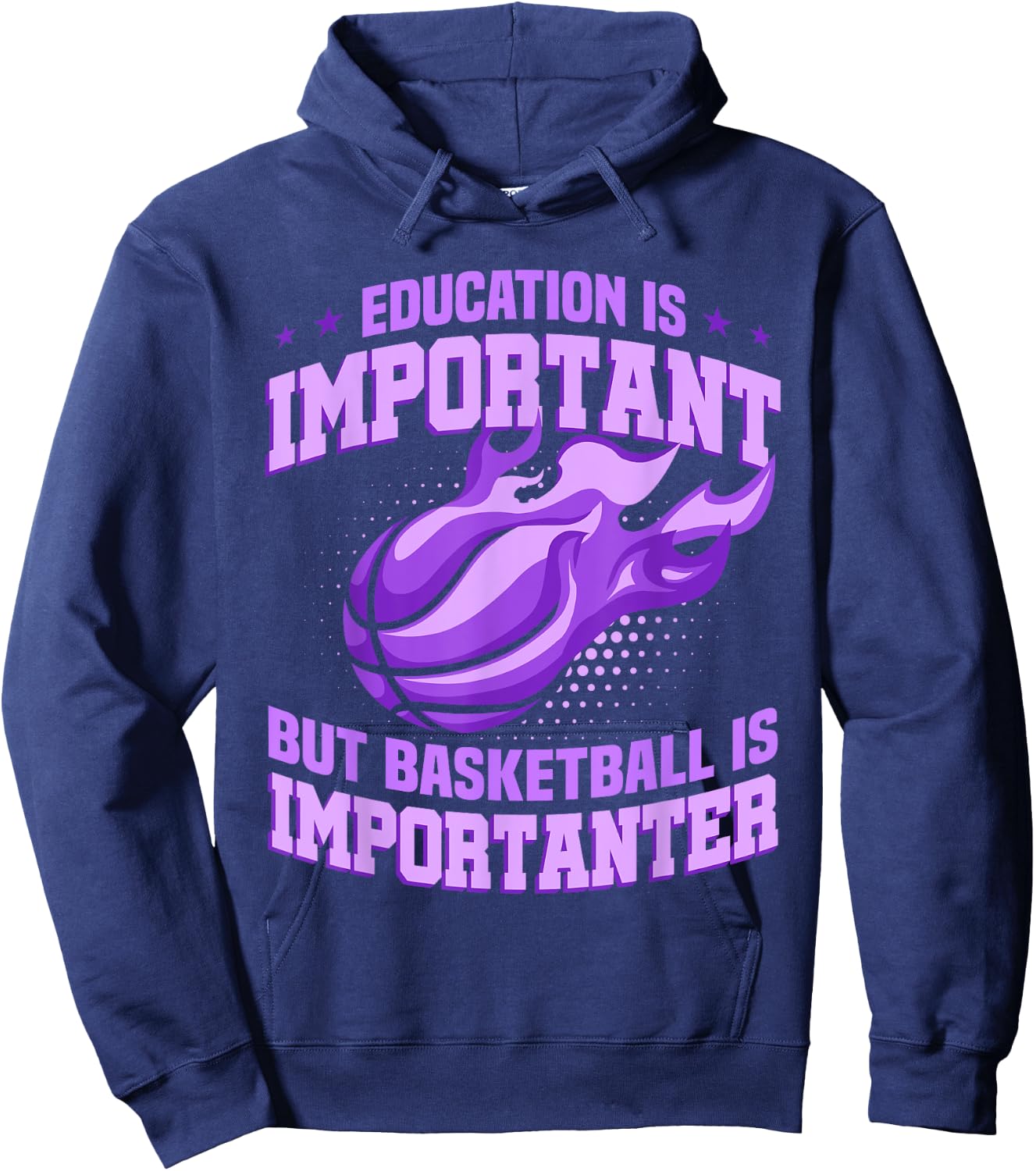Basketball Girl Basketball Is Importanter Hoodie - Hoodie | Navy