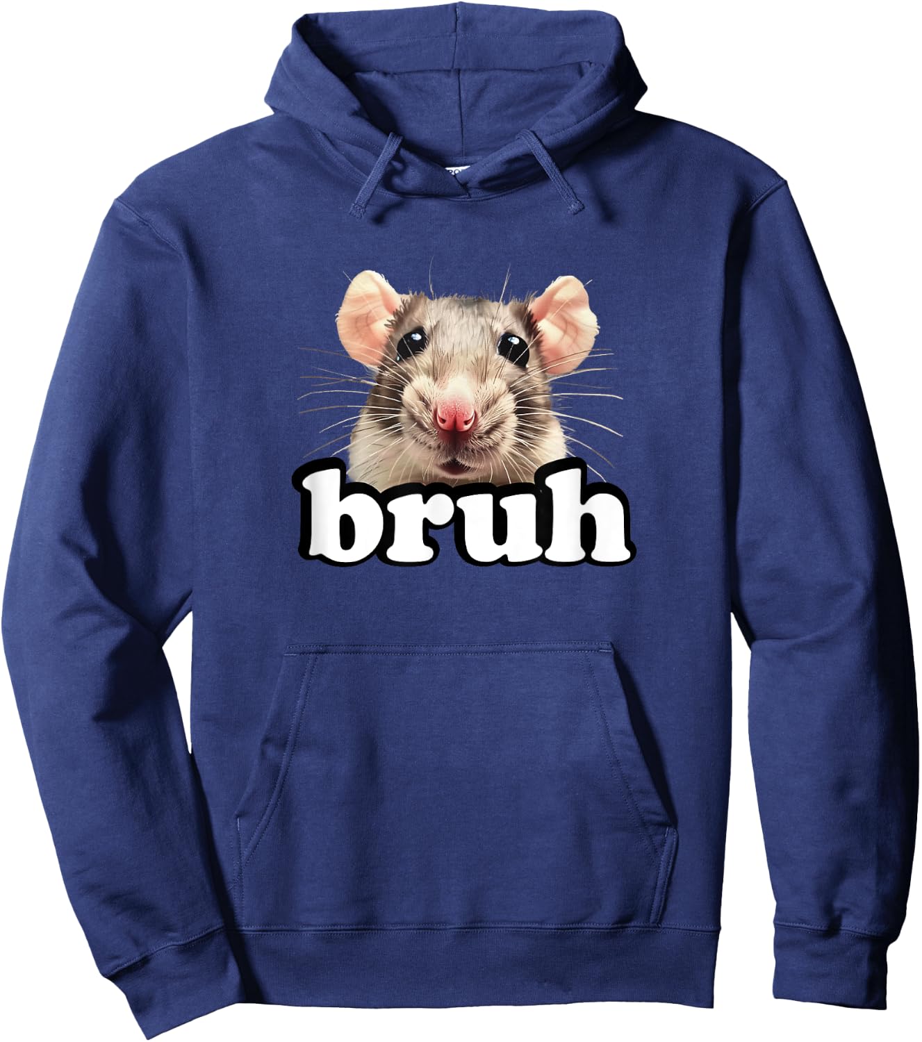 Fancy Rat Rodent Owner Gifts Shirts & Kids Bruh Pet Rat Lover Black Small Modern Round Collar Short Sleeve Hoodie - Hoodie | Navy