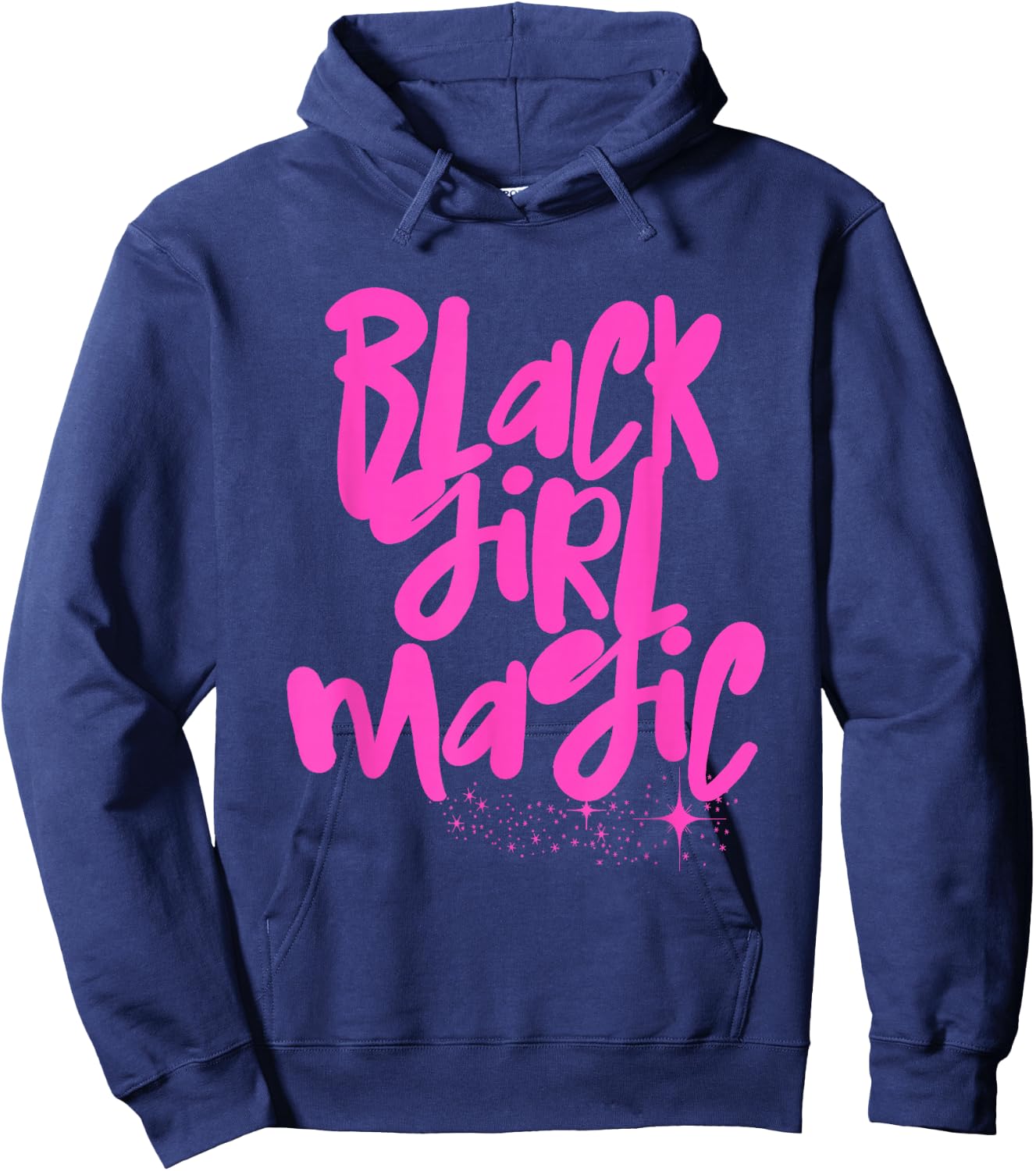 Hot Pink Black Girl Magic Stars Melanin Black Queen Woman Hoodie - Hoodie | Navy