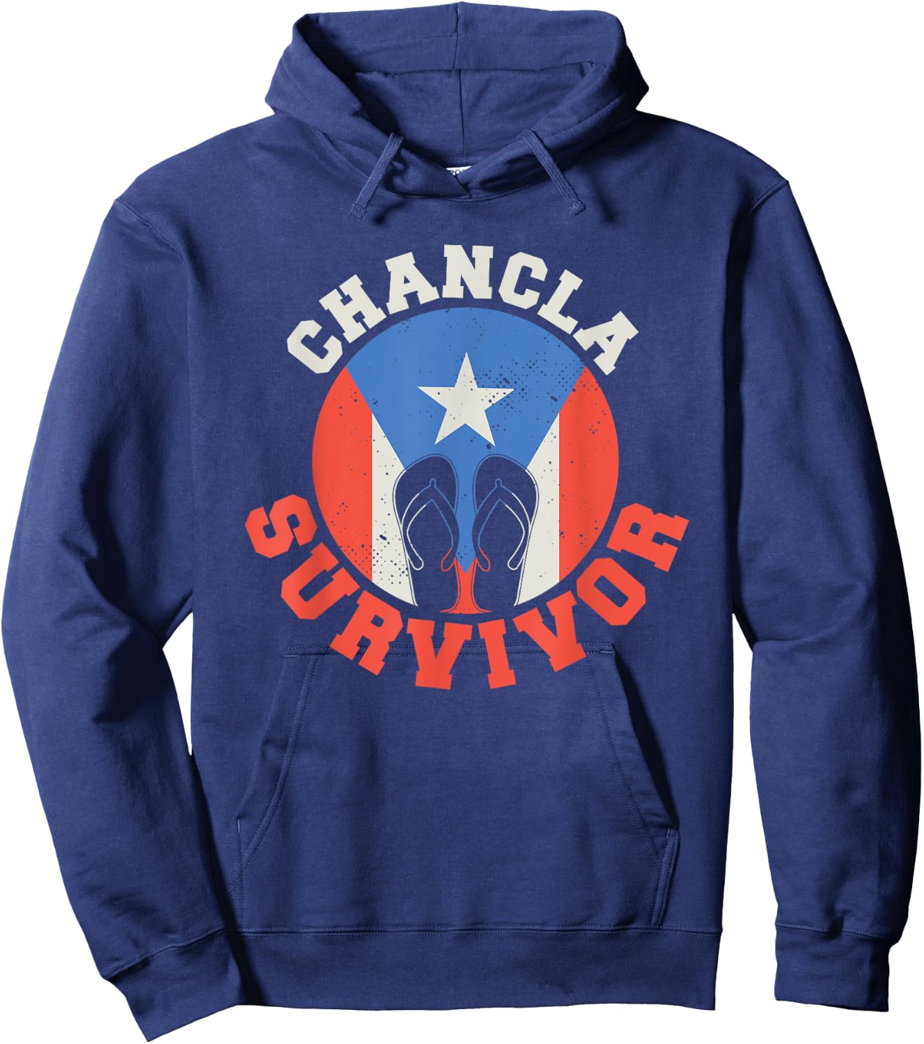 Chancla Survivor Puerto Rico Funny Spanish Joke Hoodie - Hoodie | Navy