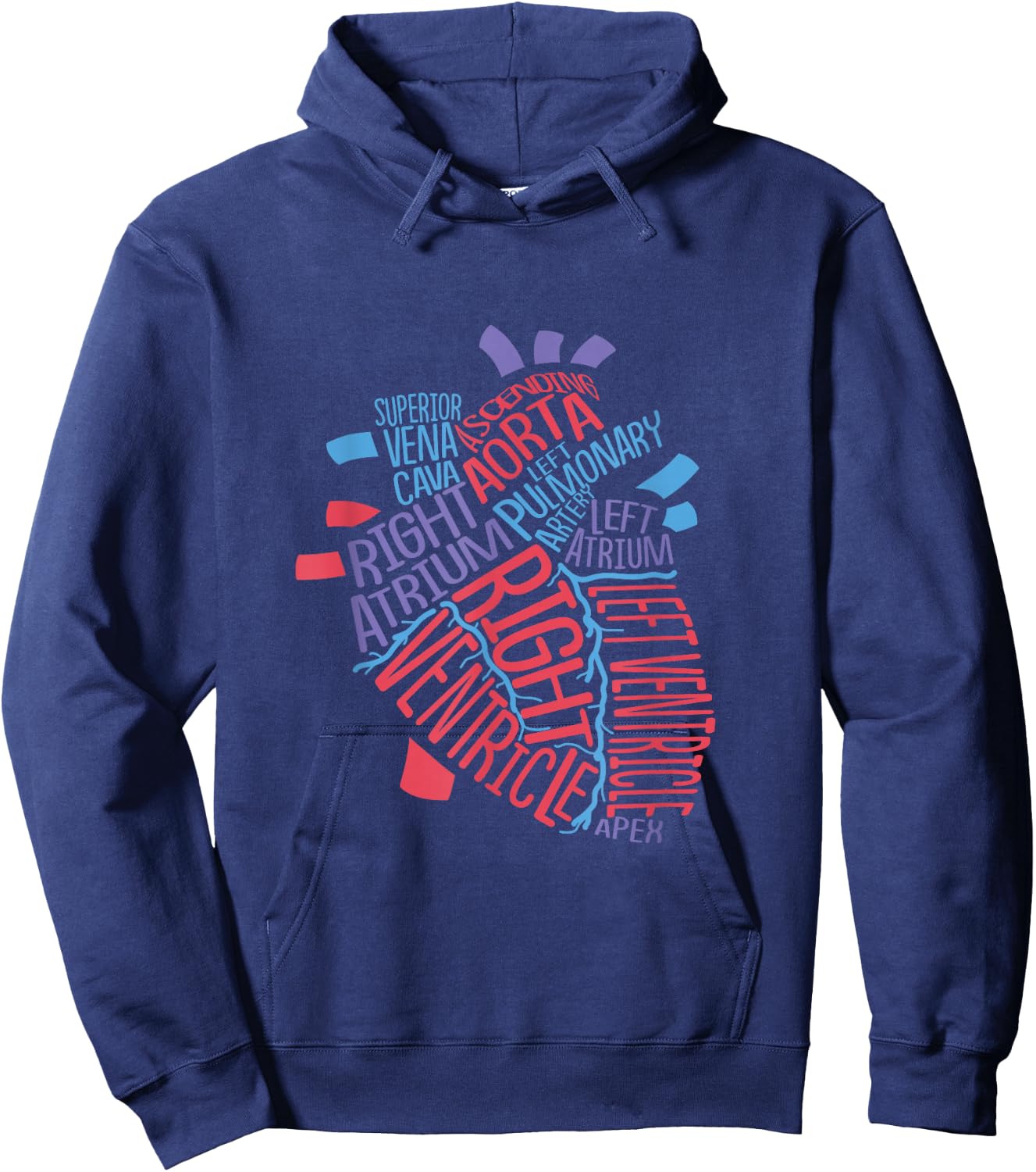 Anatomical Human Heart Cardiology Medical Cardiac Nurse Hoodie - Hoodie | Navy