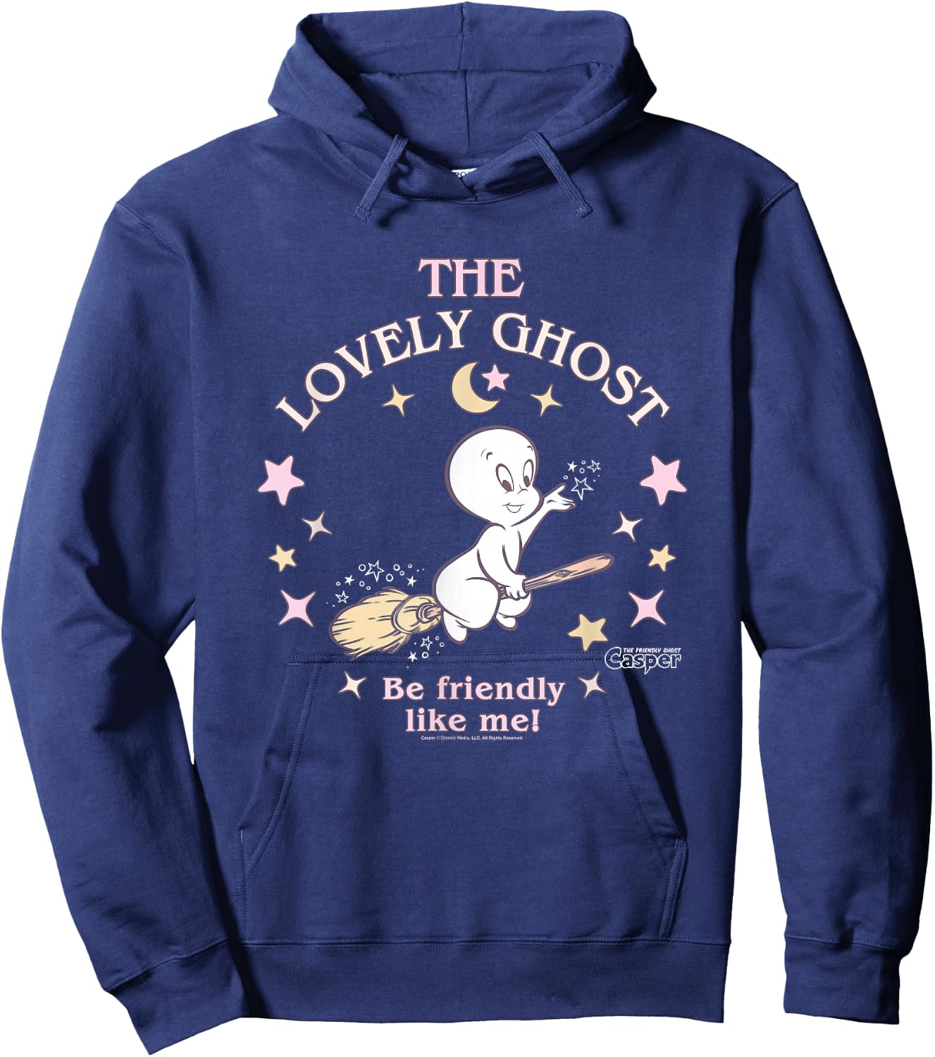 Casper The Friendly Ghost Casper Be Friendly Like Me! Logo Hoodie - Hoodie | Navy