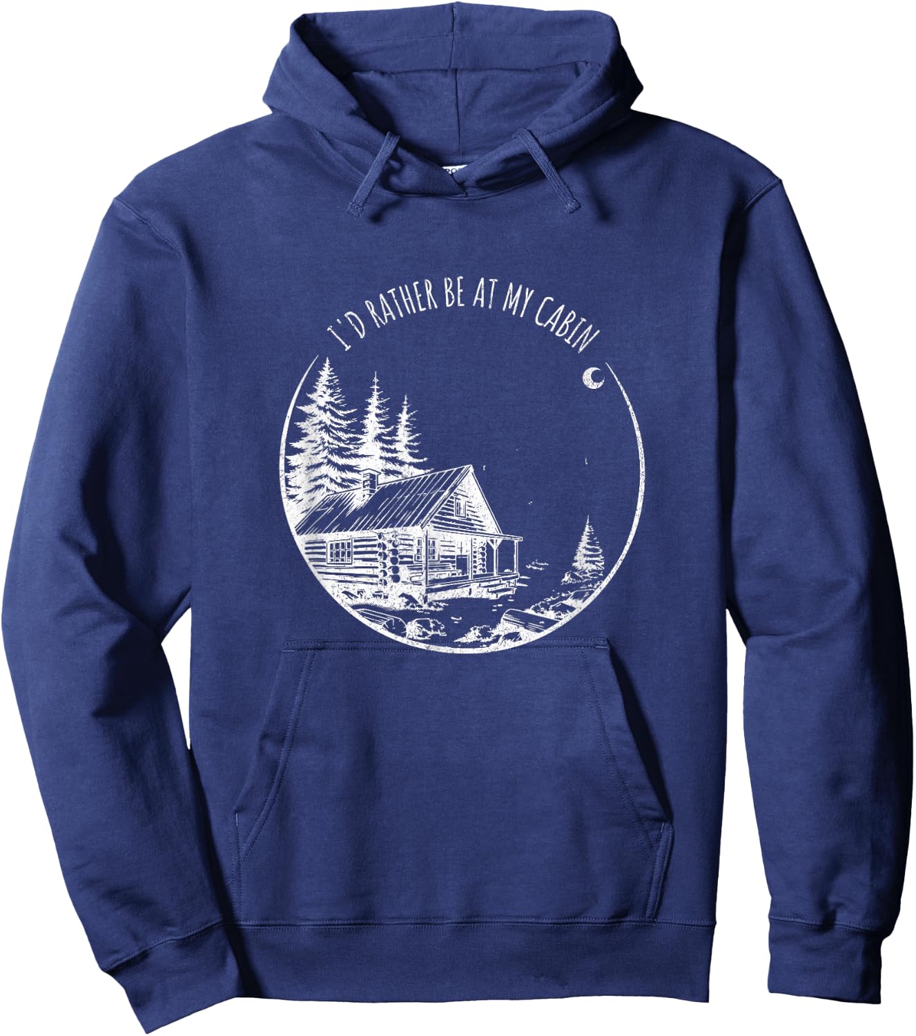 I'd Rather Be At My Cabin - Funny Mountain Life Hoodie - Hoodie | Navy