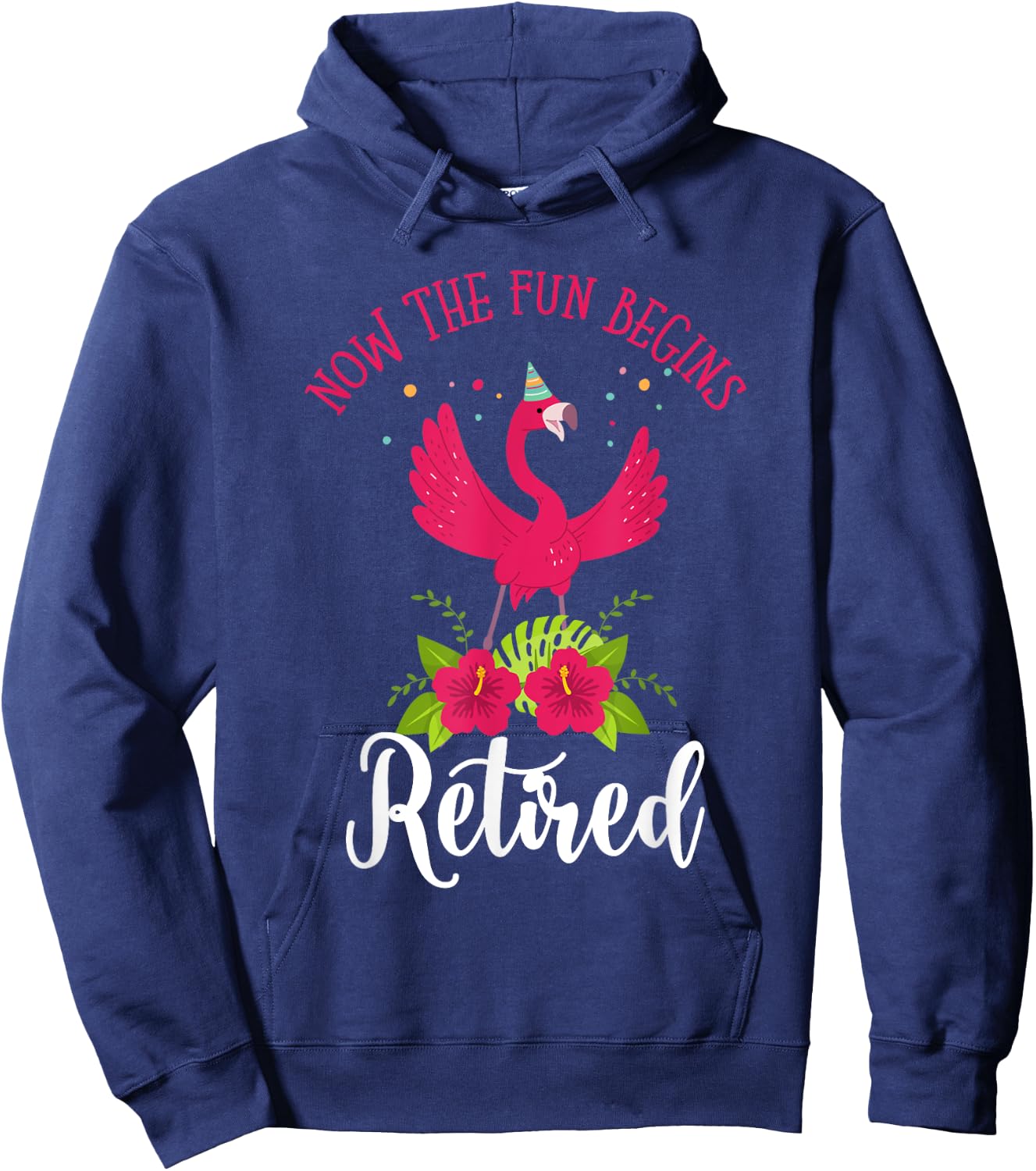 Retired Women or Retired Grandma or Flamingo Retirement 2022 Hoodie - Hoodie | Navy