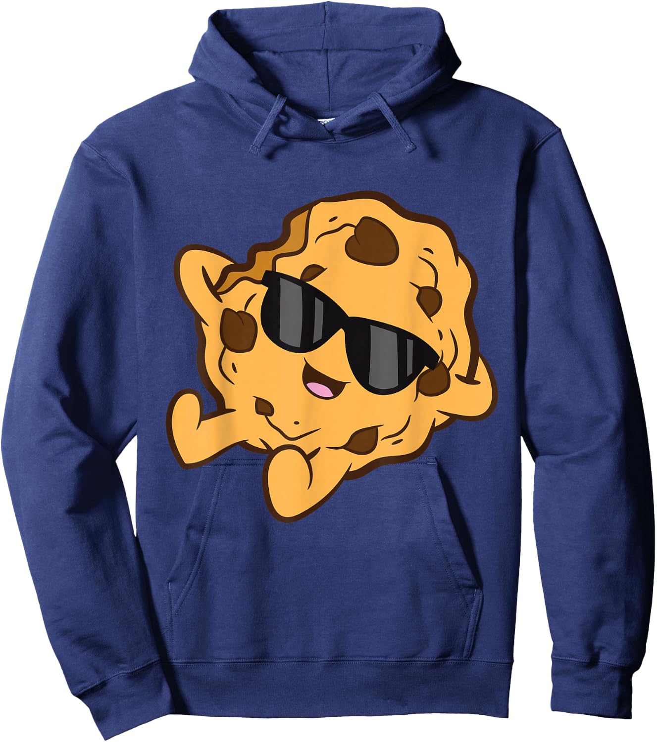 Cute Chocolate Chip Cookie For Cookie Lovers -Kids Black Kawaii Modern Graphic Small Hoodie - Hoodie | Navy