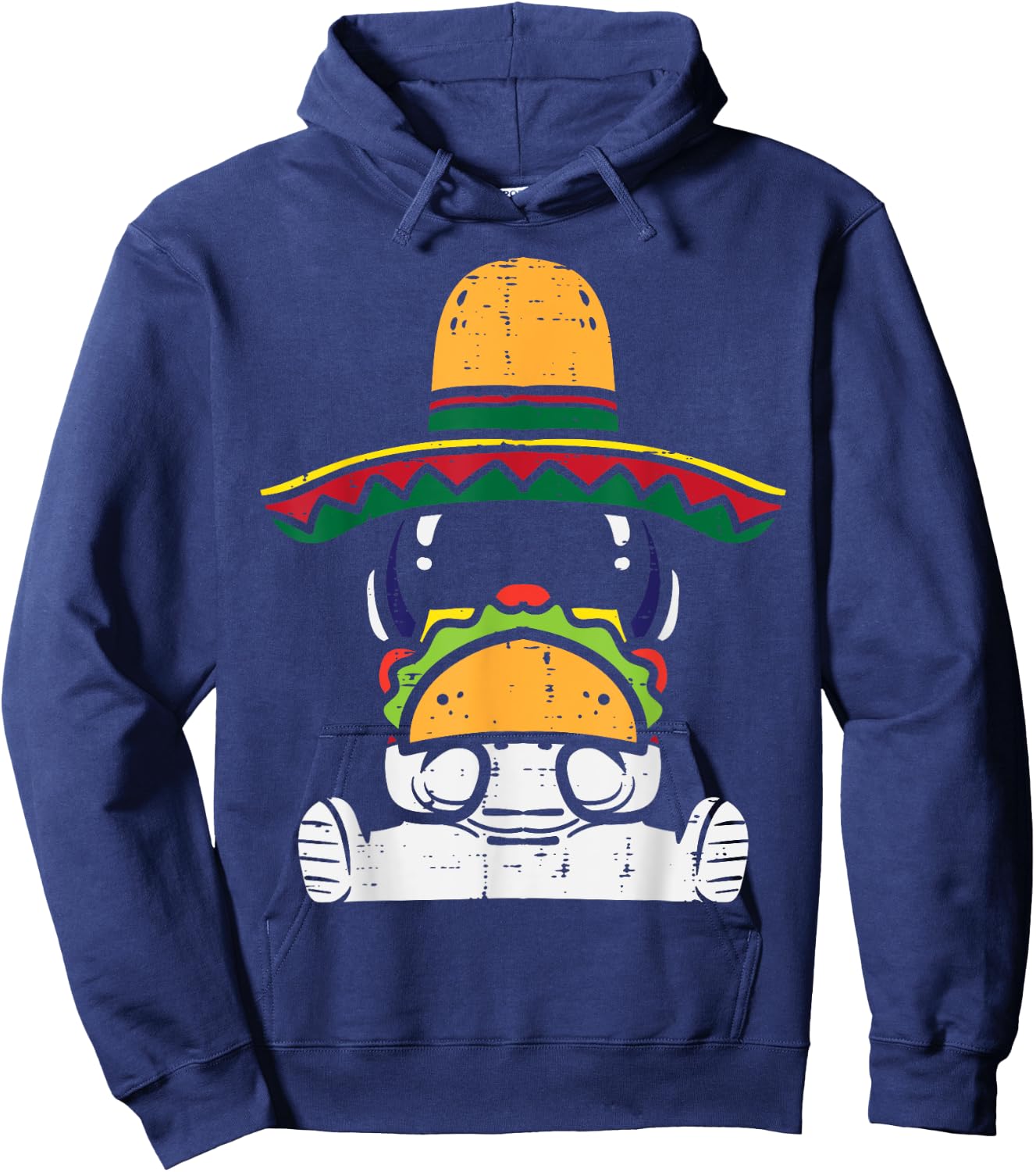 Mexican Astronaut Sombrero Tacos Space Food Men Women Kids Hoodie - Hoodie | Navy