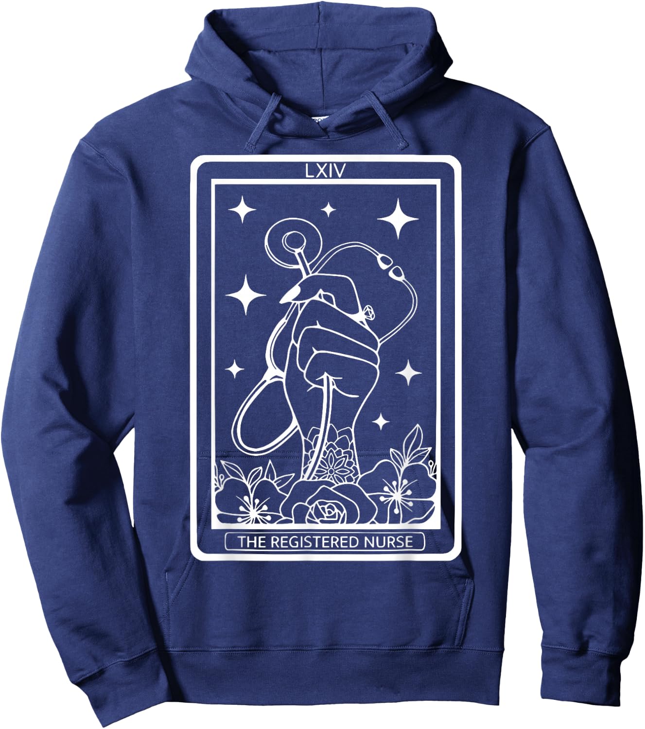 The Registered Nurse Tarot Card RN Stethoscope Witchy Nurse Hoodie - Hoodie | Navy