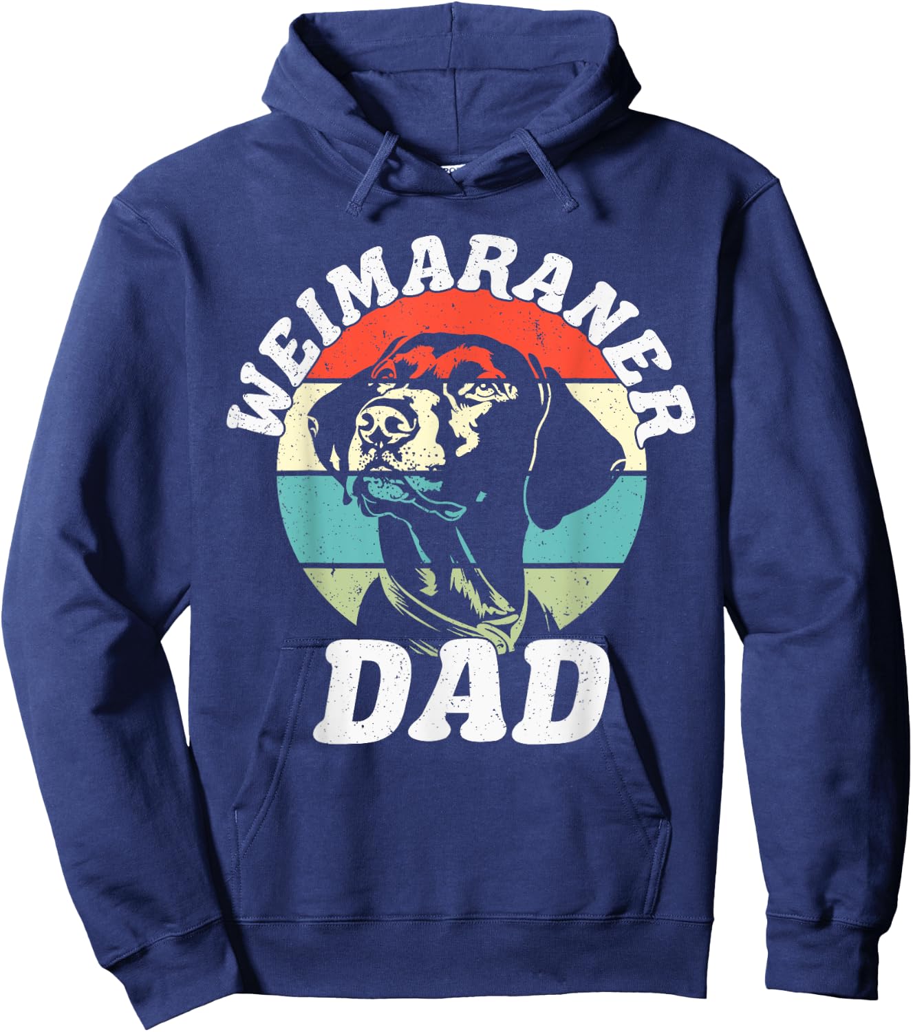 Weimaraner Dad Dog Funny Father's Day Vintage Pet Hoodie - Hoodie | Navy