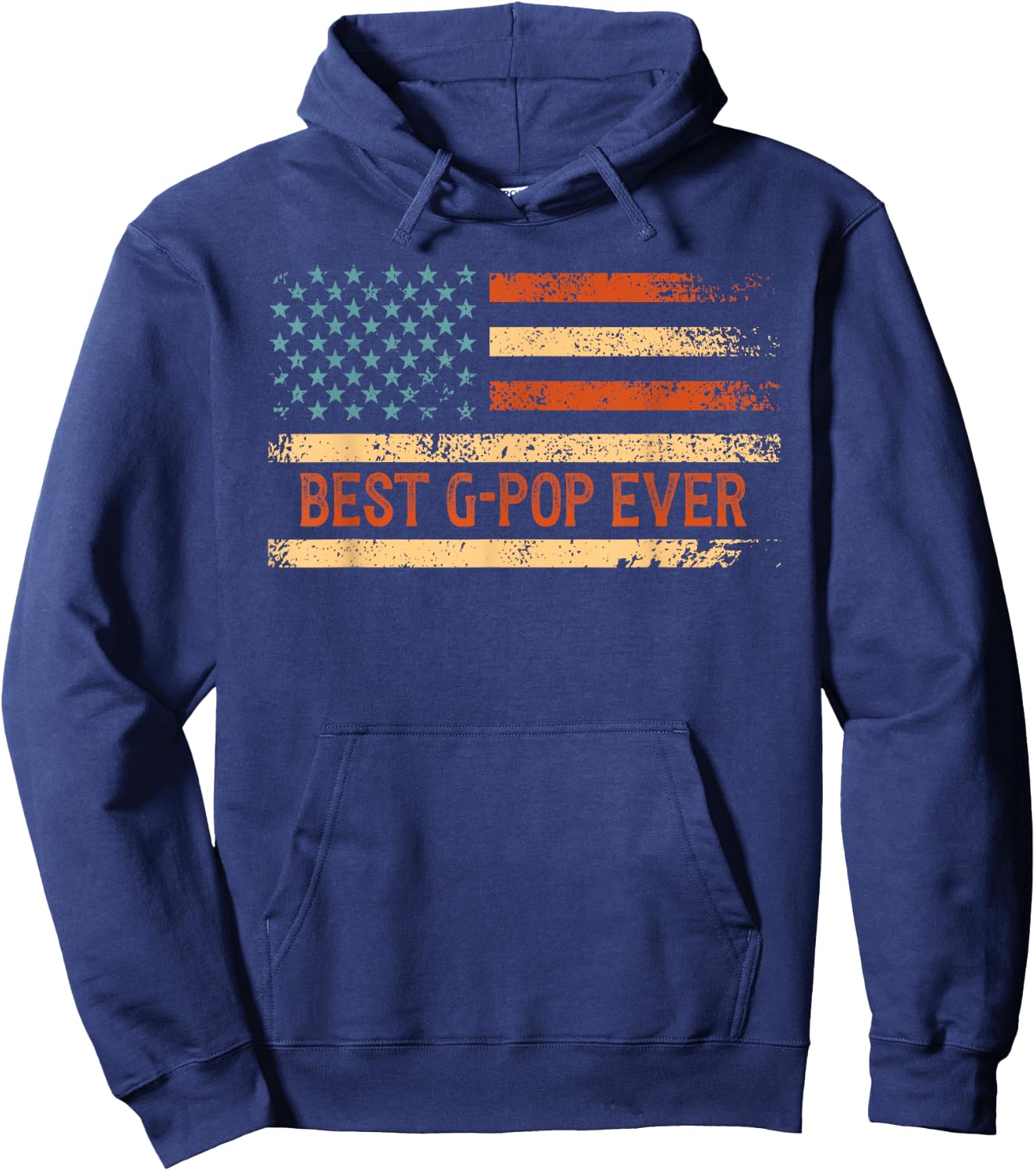 Best G-Pop Grandpa - Men's Black Flag Father's Day - Small - - Short Sleeve Hoodie - Hoodie | Navy