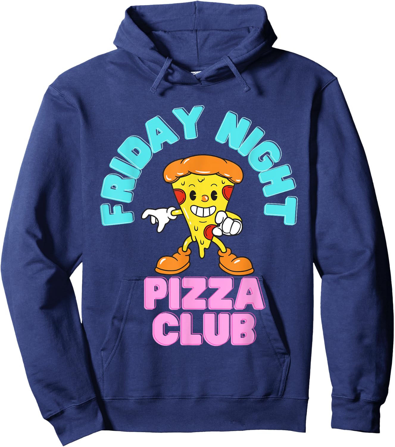 Friday Night Pizza Club Funny Italian Food Hoodie - Hoodie | Navy