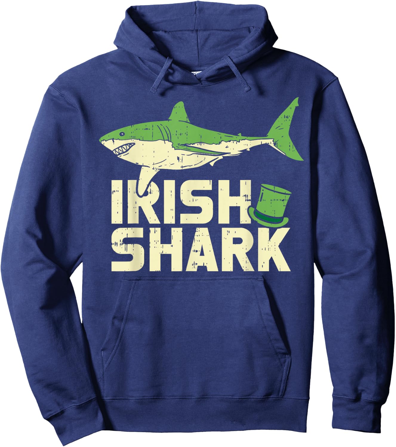 Green Irish Shark Funny St Patricks Day Animal Boys Gift Hoodie - Hoodie | Navy