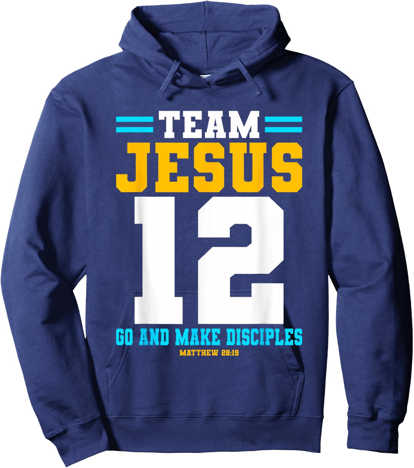 Jesus Baseball Team Jesus Christian Matthew 28:19 Verse Hoodie - Hoodie | Navy