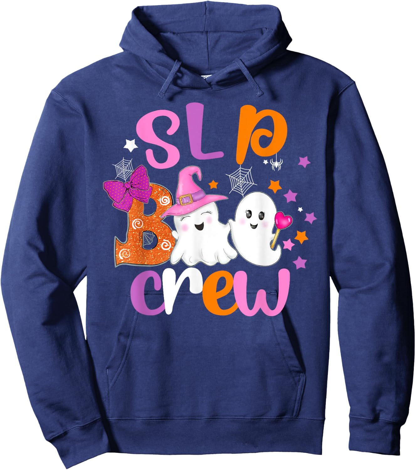 SLP Boo Crew Halloween Speech Therapy shirt SLP Halloween Hoodie - Hoodie | Navy