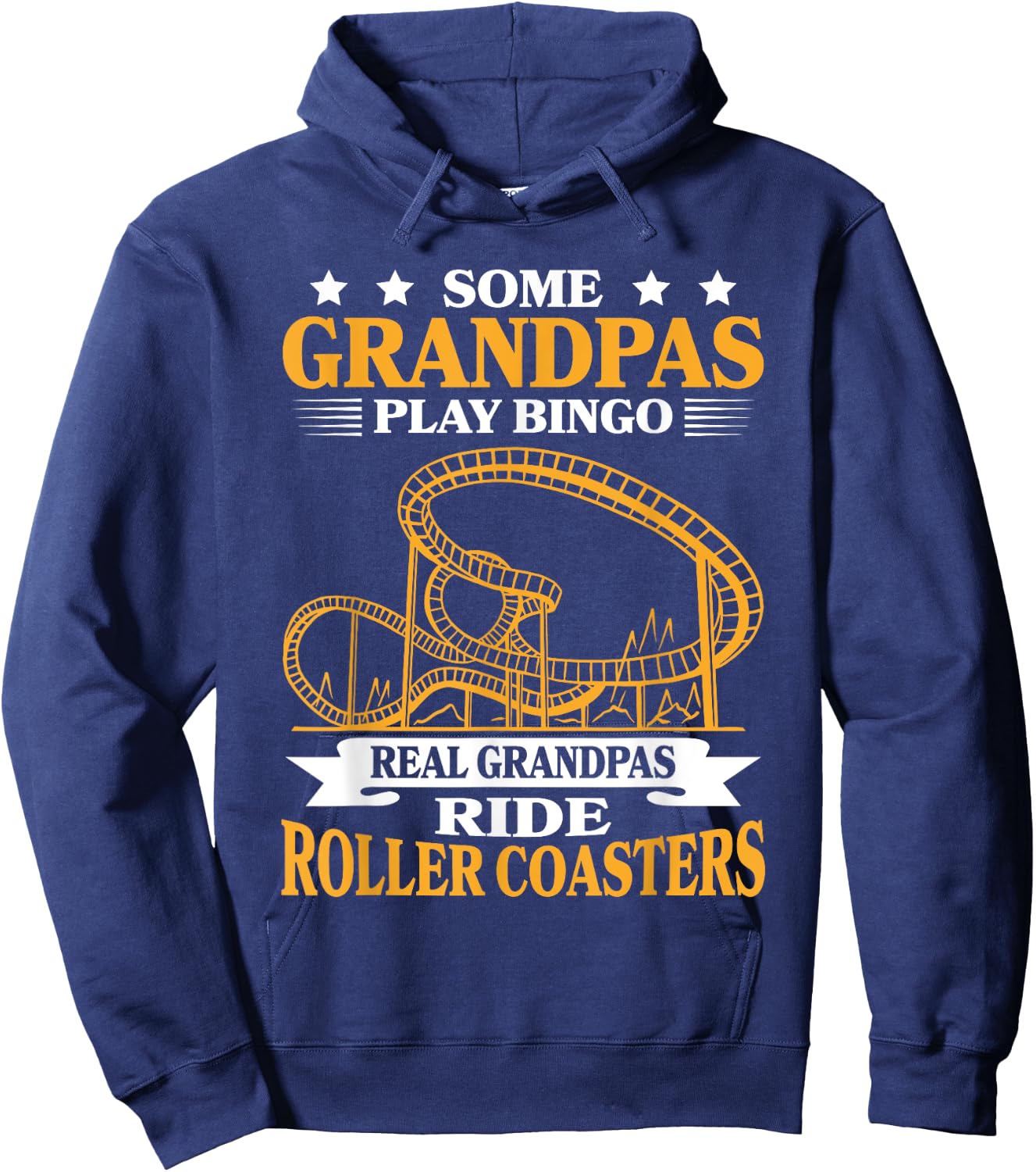 Grandfather Theme Park Amusement Park Grandpa Roller Coaster Hoodie - Hoodie | Navy
