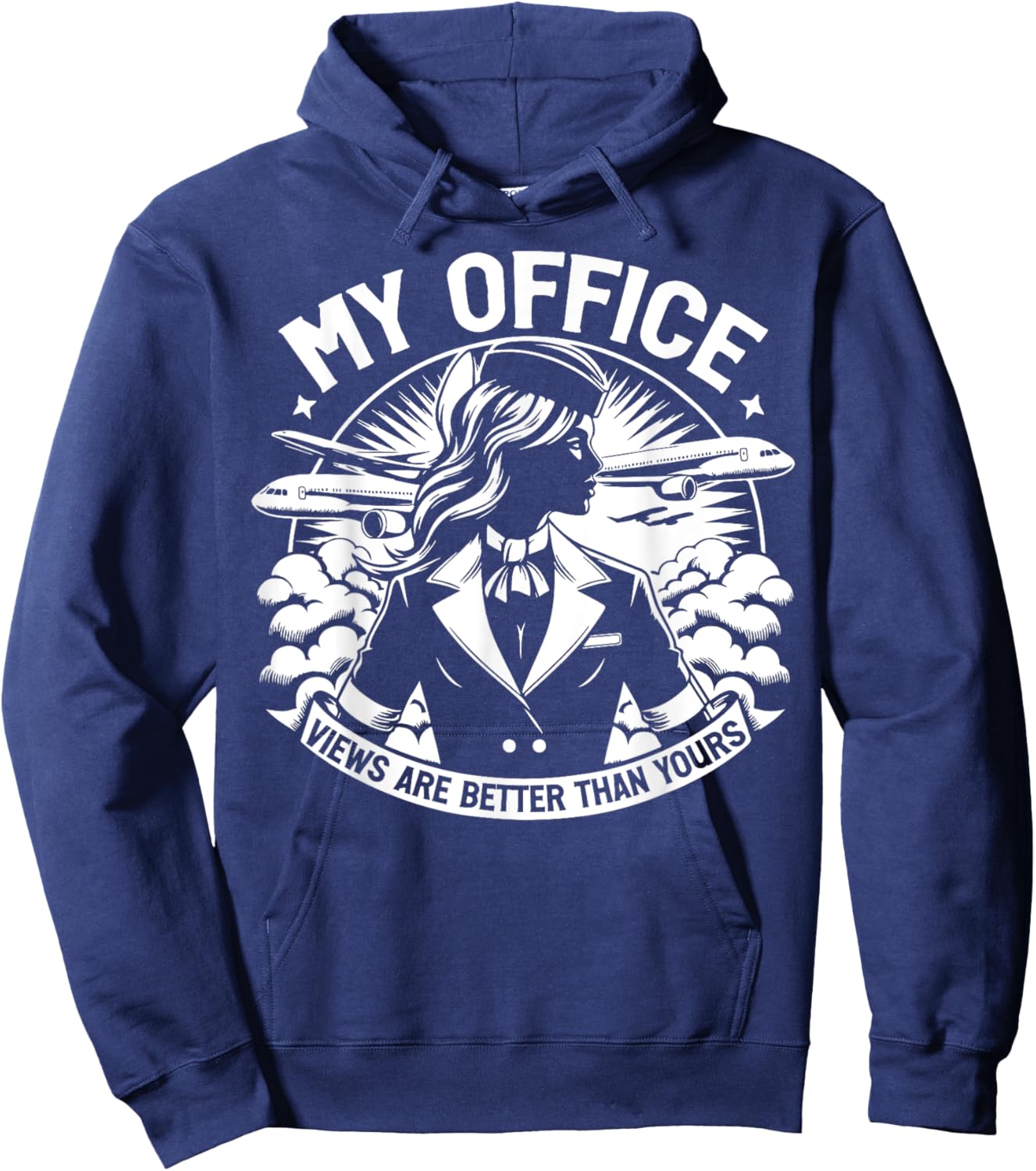 My Office Views are better than yours Flight Attendant Hoodie - Hoodie | Navy