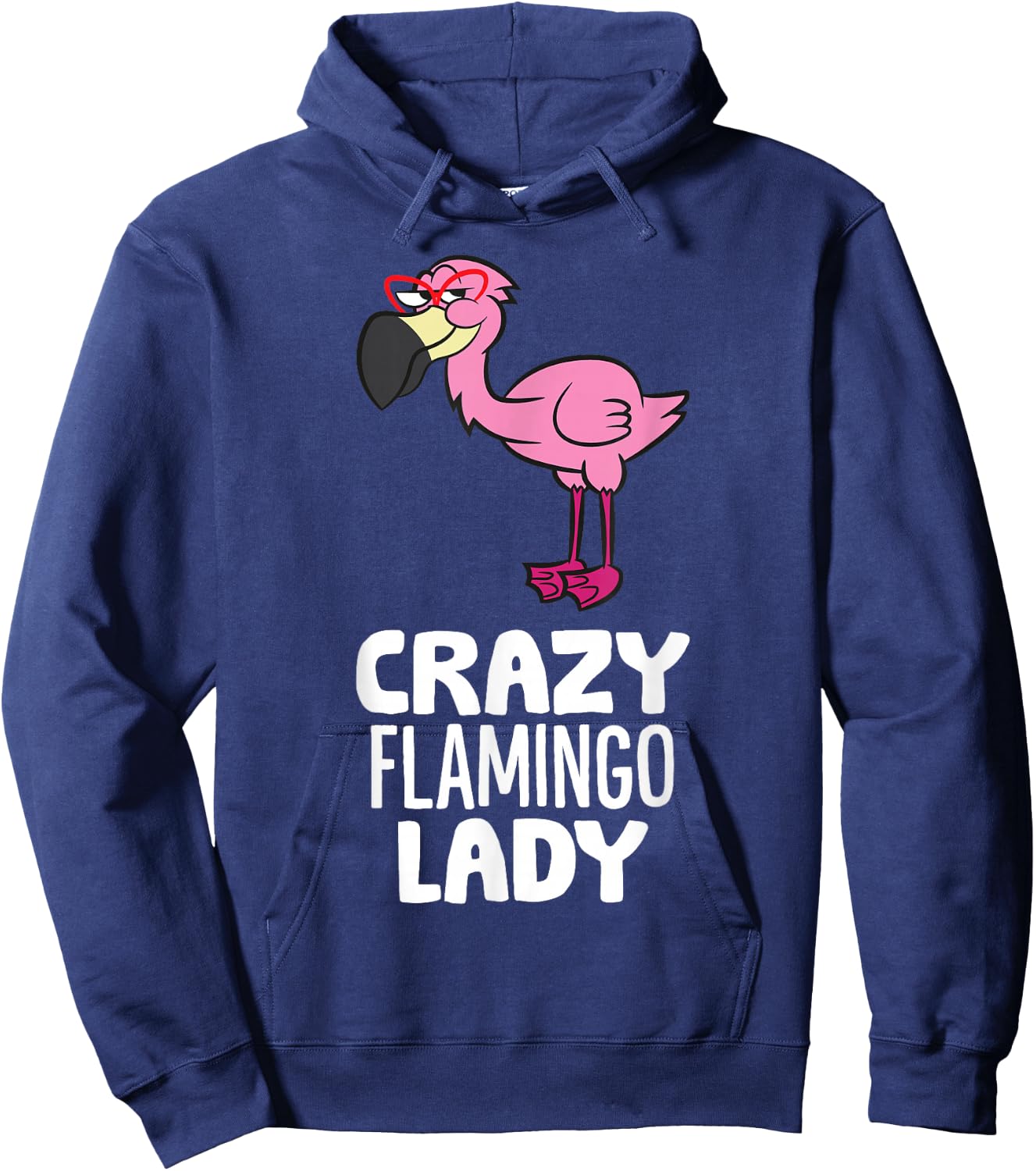 Crazy Flamingo Lady Pink Bird Flamingo Hoodie - Hoodie | Navy
