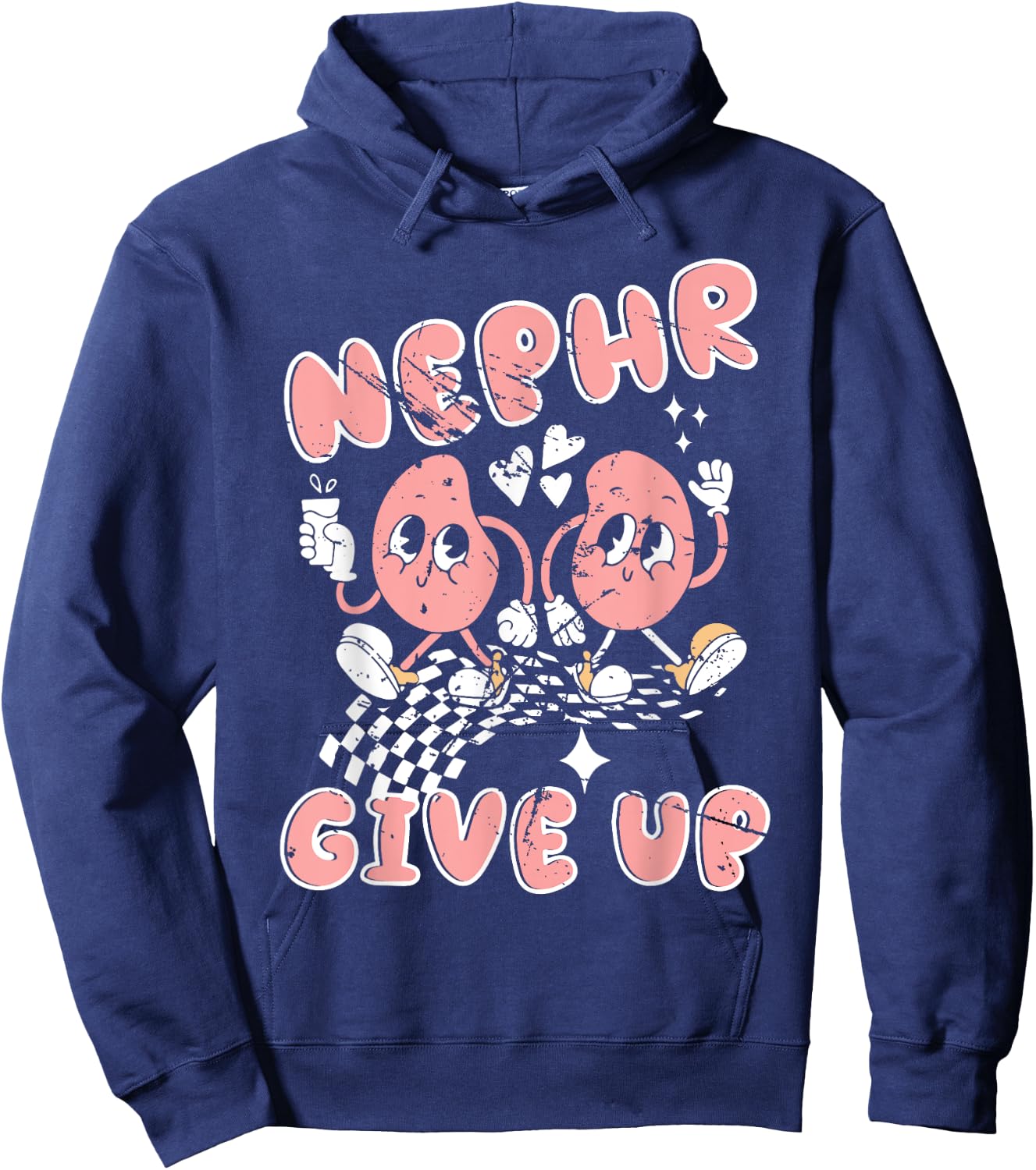 Retro Kidney Funny Dialysis T GI Nurse Nephr Give up Kid Hoodie - Hoodie | Navy