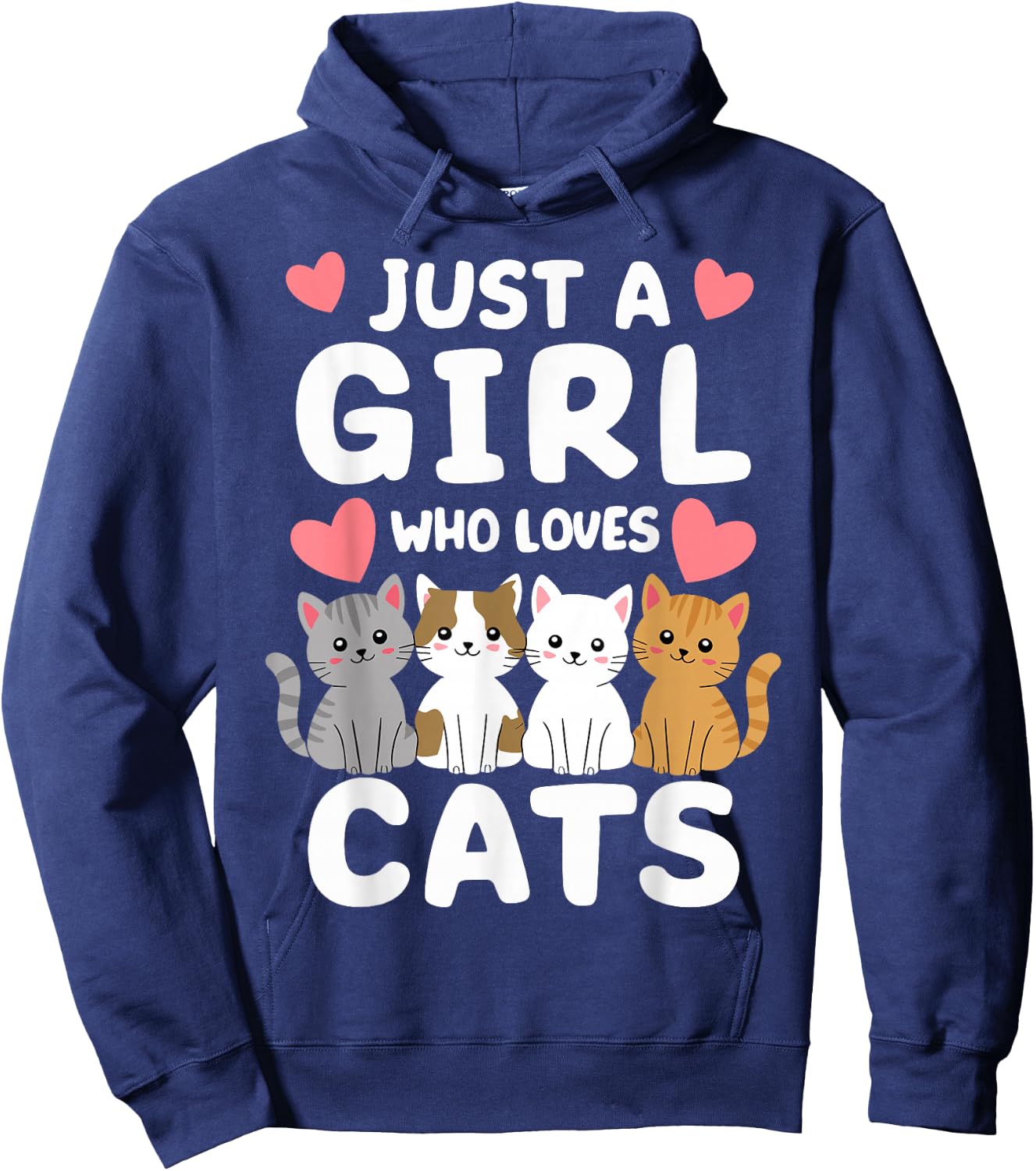 Cat Just A Girl Who Loves Cats Hoodie - Hoodie | Navy