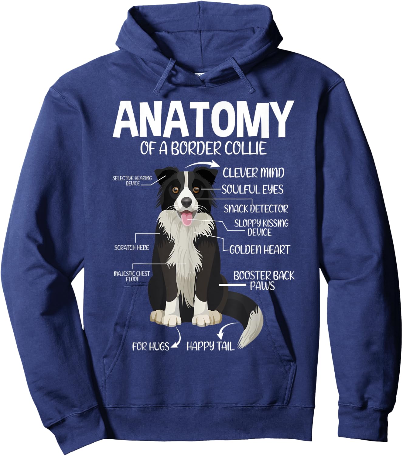 Funny Anatomy Border Collie Dog Lover Hoodie - Hoodie | Navy