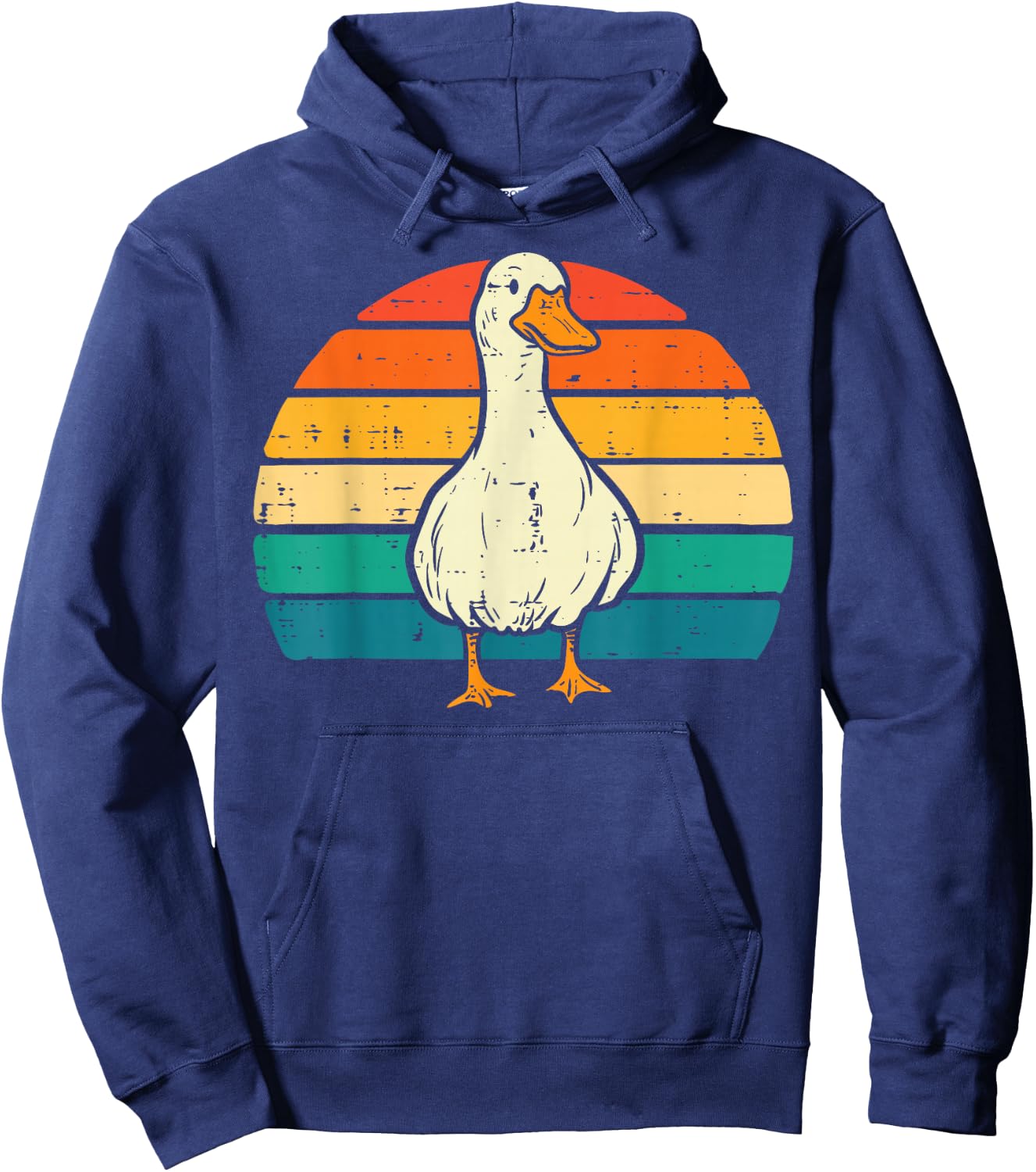 Duck Sunset Retro Goose Farm Animal Farmer Women Men Kids Hoodie - Hoodie | Navy