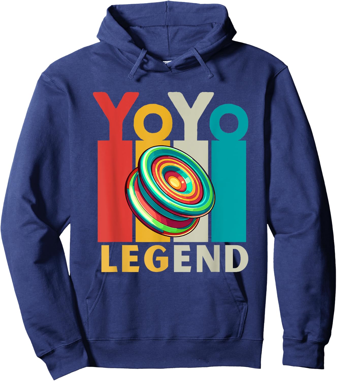 Yo-Yo Player Toy | Vintage Lettering Yoyo Legend Hoodie - Hoodie | Navy