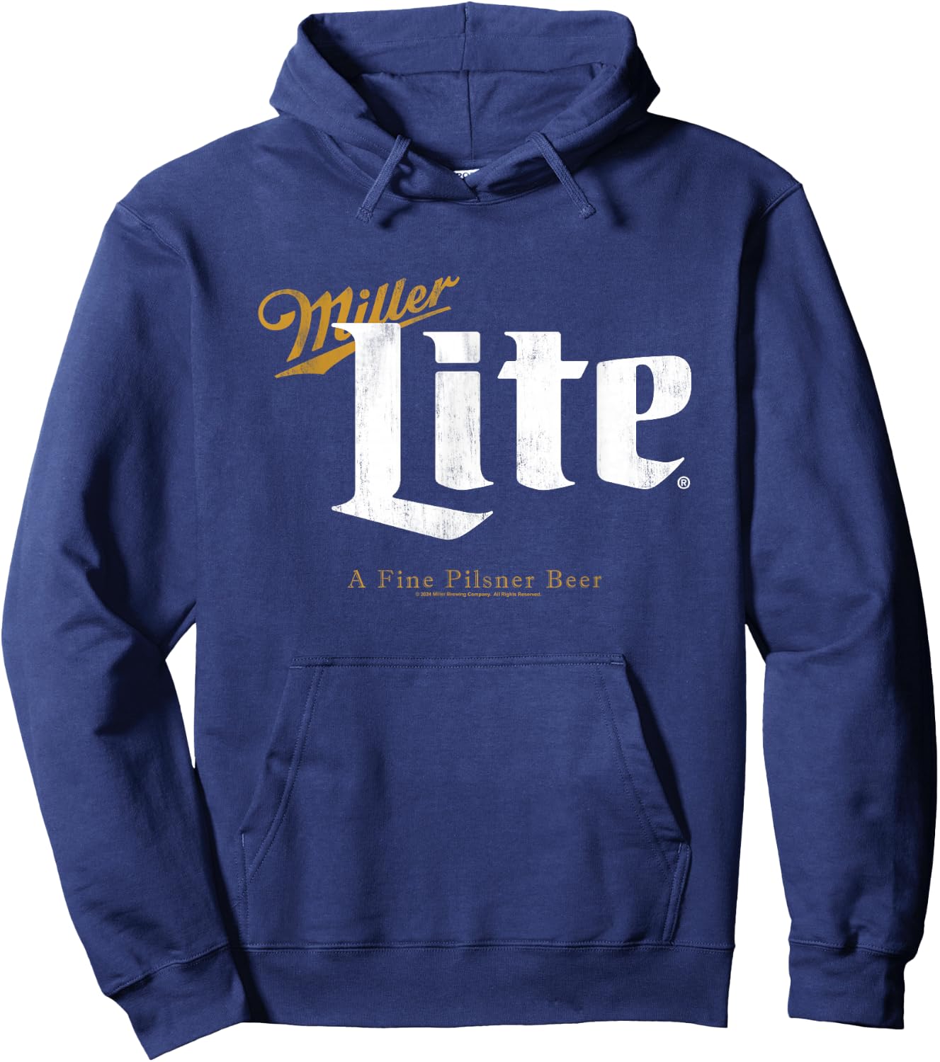 Miller Lite A Fine Pilsner Vintage Gold Beer Label Hoodie - Hoodie | Navy