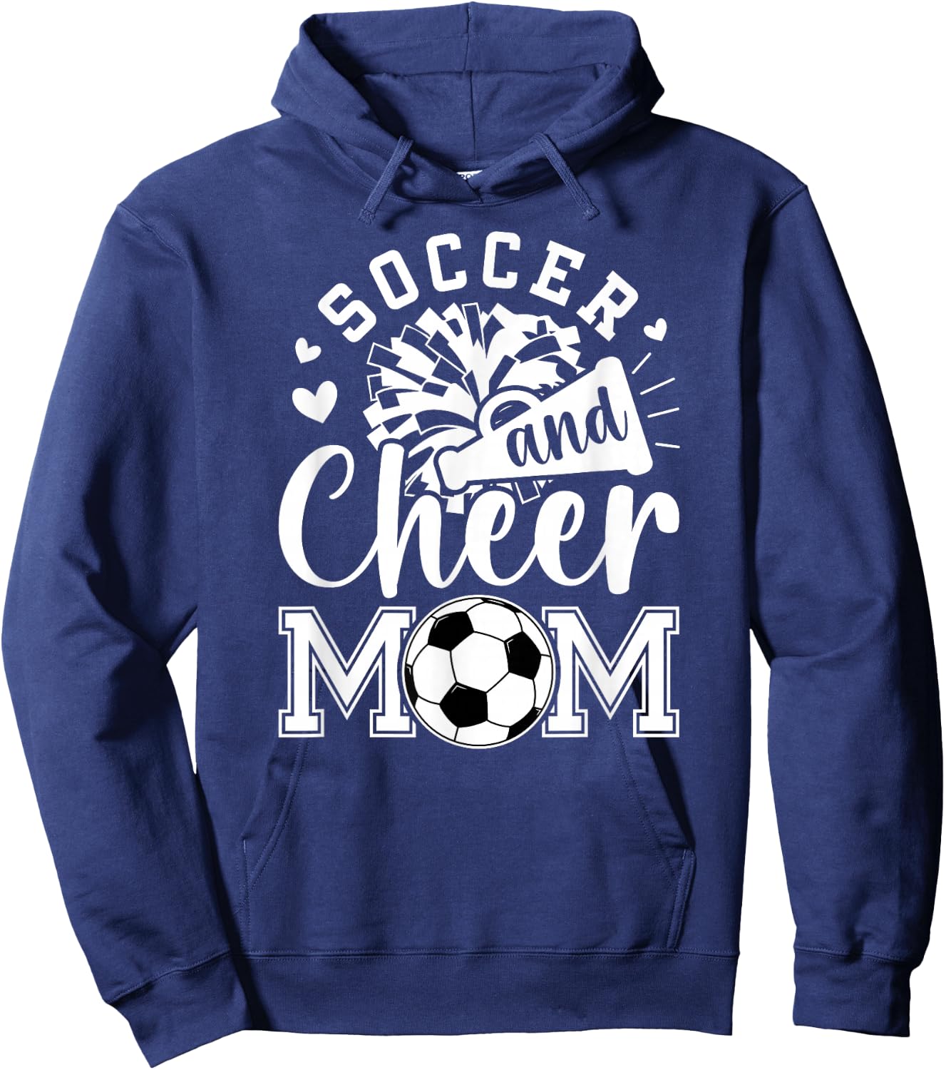 Soccer And Cheer Mom Cheerleading And Soccer Mom Hoodie - Hoodie | Navy