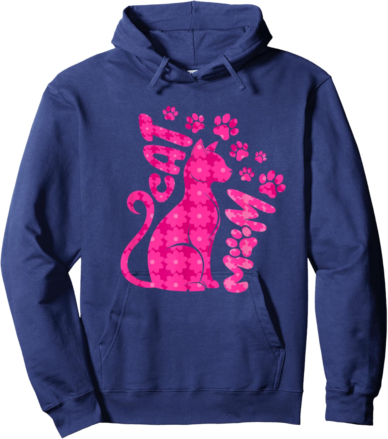Cat Mom Happy Mothers Day For Cat Lovers Family Matching Hoodie - Hoodie | Navy
