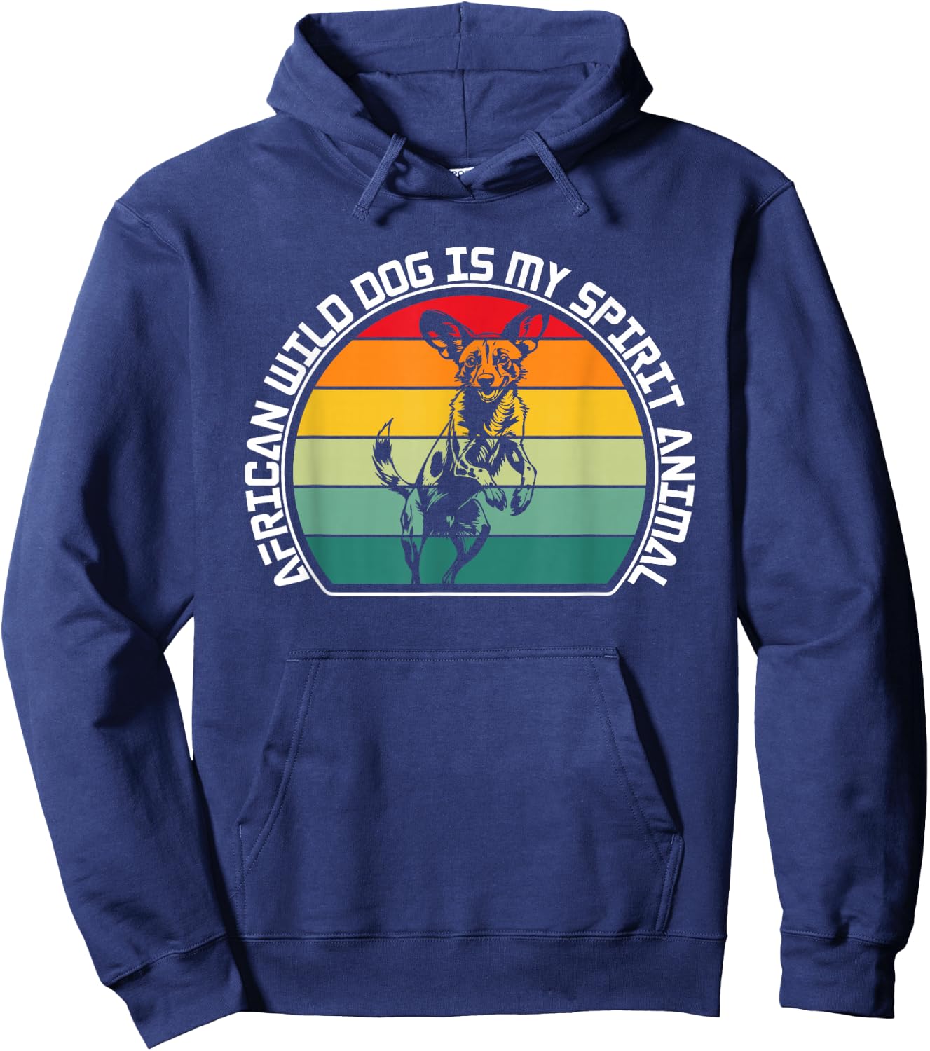 Painted Dog Lover Cape Hunting Dog Funny African Wild Dog Hoodie - Hoodie | Navy
