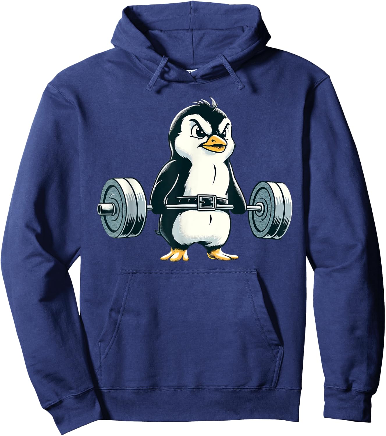 Penguin Powerlifting Weightlifting Gym Workout Hoodie - Hoodie | Navy