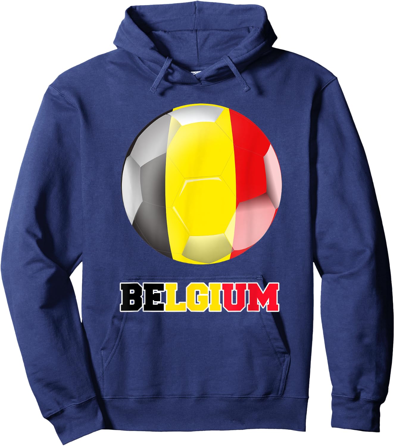 Belgium Soccer Shirt Soccer Ball Belgian Flag Soccer Hoodie - Hoodie | Navy