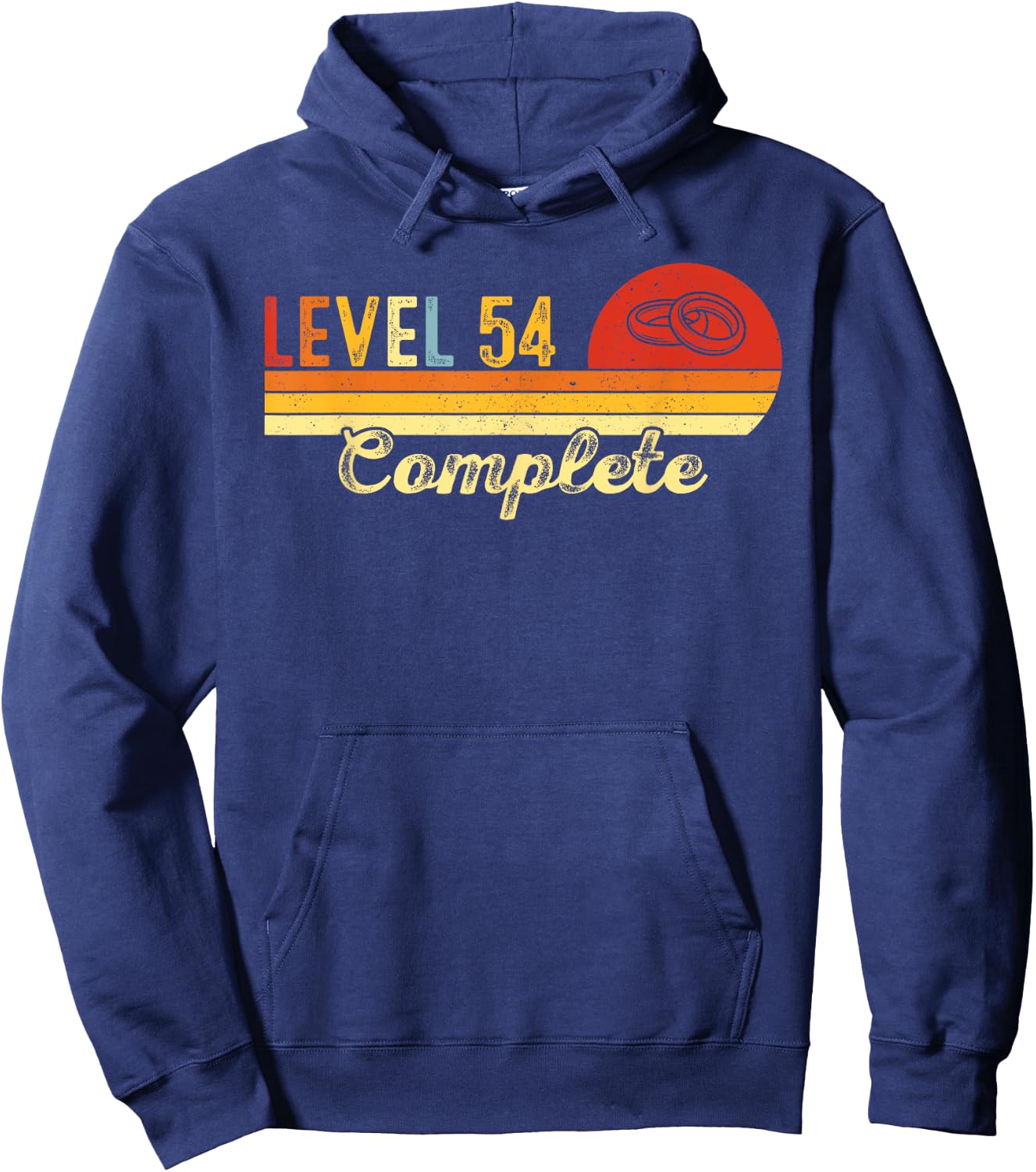 Level 54 Complete Couples Vintage 54th Wedding Anniversary Hoodie - Hoodie | Navy