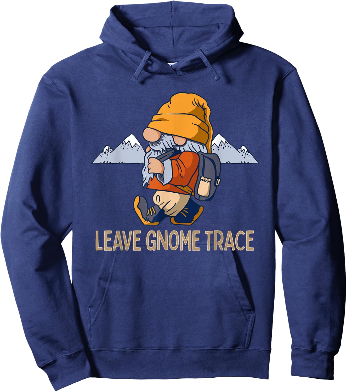 Cute Hiking Gnomes Mountain Lovers Camping Funny Gnome Pun Hoodie - Hoodie | Navy