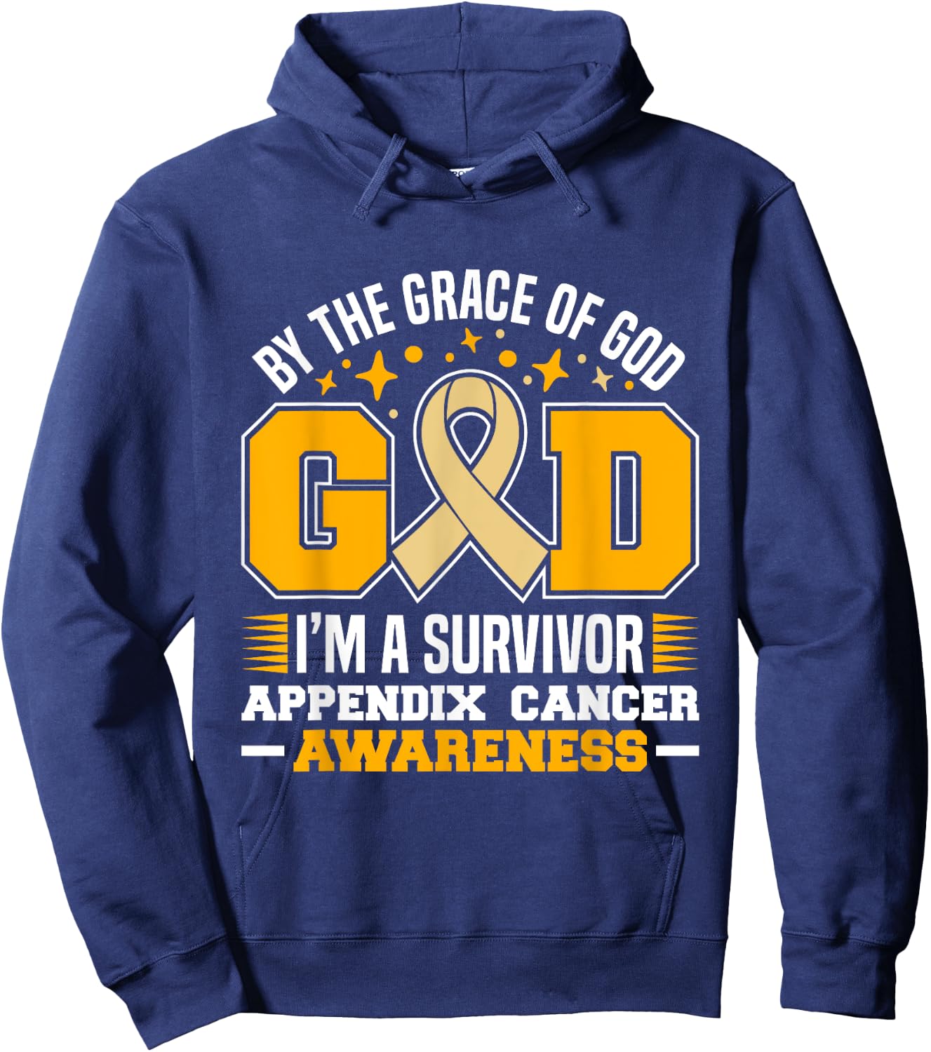 By The Grace God I'm A Survivor Appendix Cancer Survivor Hoodie - Hoodie | Navy