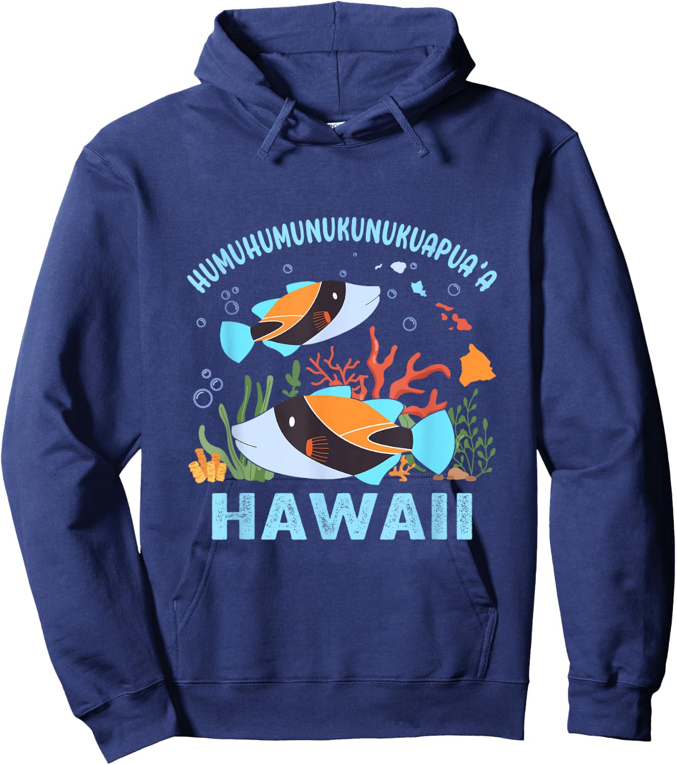 Humuhumunukunukuapua'a Hawaii Triggerfish Coral Reefs Hoodie - Hoodie | Navy