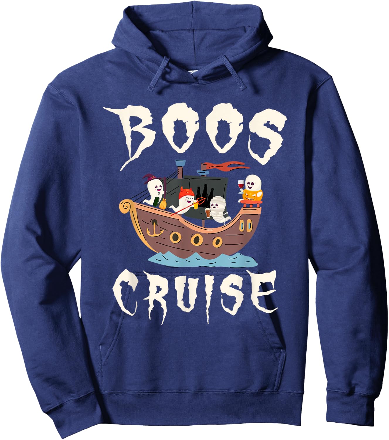 Halloween Party Wine Beer Drinking Boos Cruise Hoodie - Hoodie | Navy