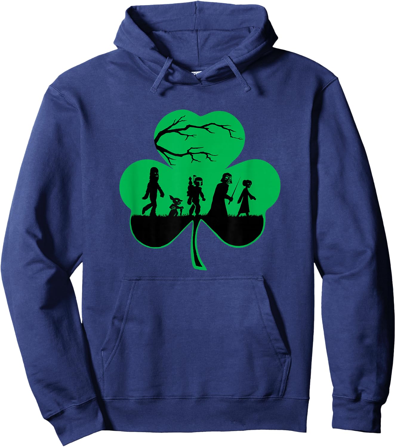 Star Wars Characters Silhouettes Shamrock St. Patrick's Day Hoodie - Hoodie | Navy
