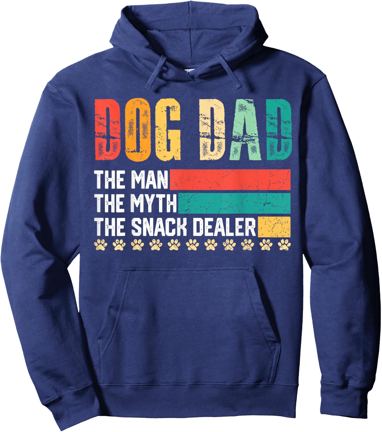 Vintage Dog Dad The Man The Myth Snack Dealer Father Day Hoodie - Hoodie | Navy