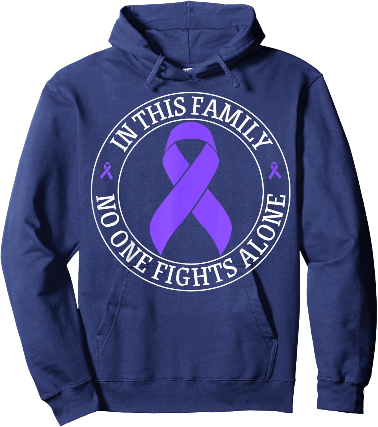 In This Family no-one Fight Alone Hodgkin's Lymphoma Cancer Hoodie - Hoodie | Navy