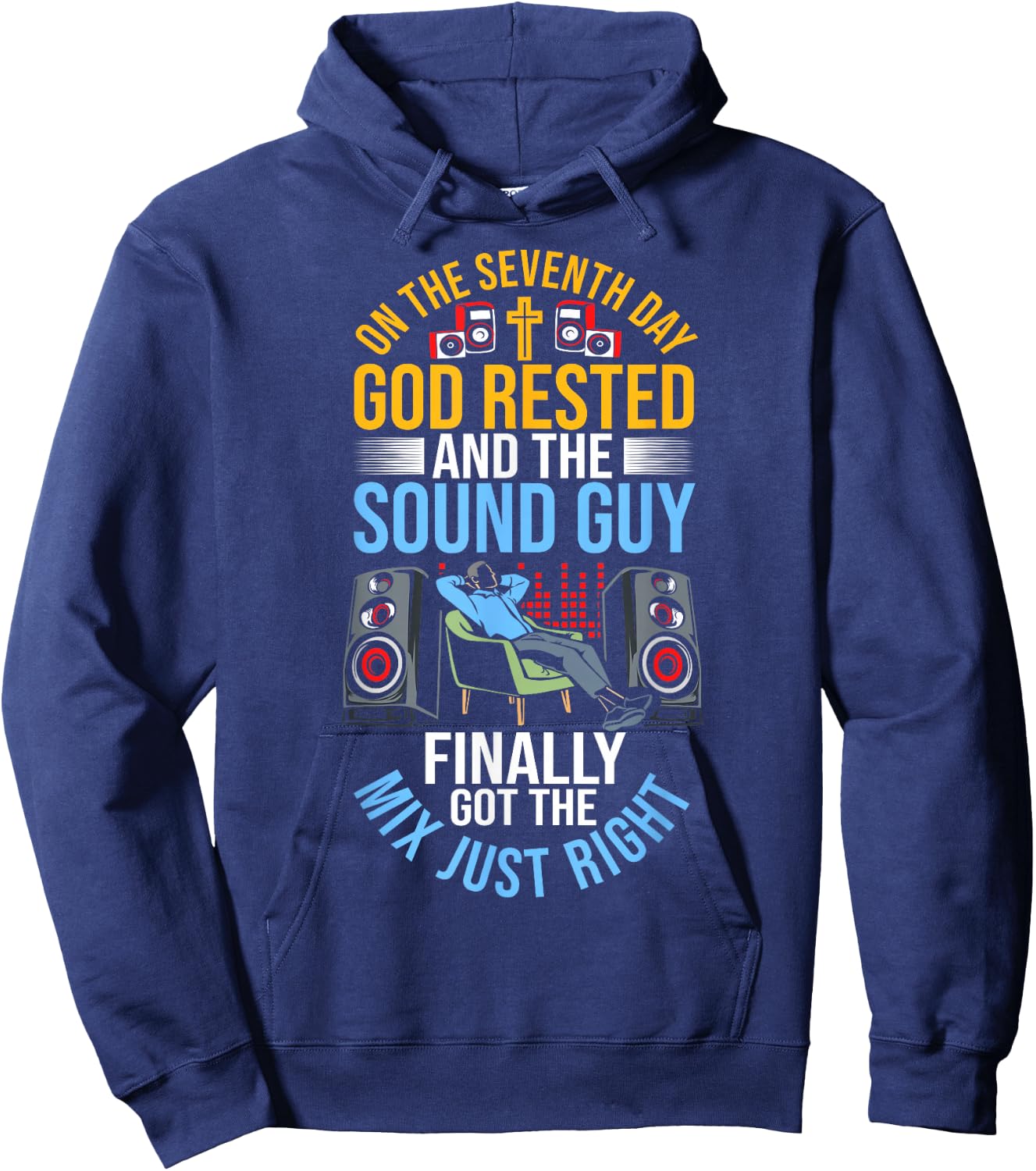 Audio Church Sound Tech Recording Engineer Church Sound Guy Hoodie - Hoodie | Navy