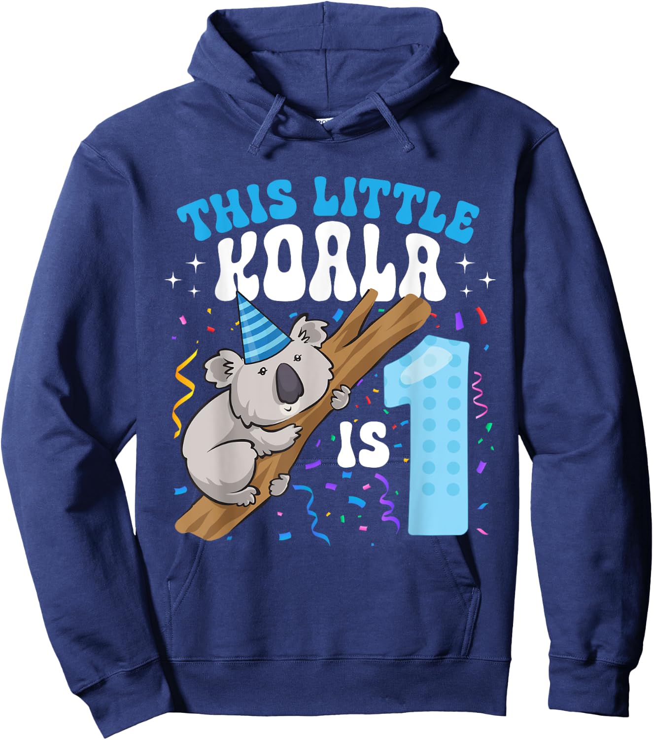 This Little Koala Is 1 Year Old 1st Birthday Party Koala Hoodie - Hoodie | Navy