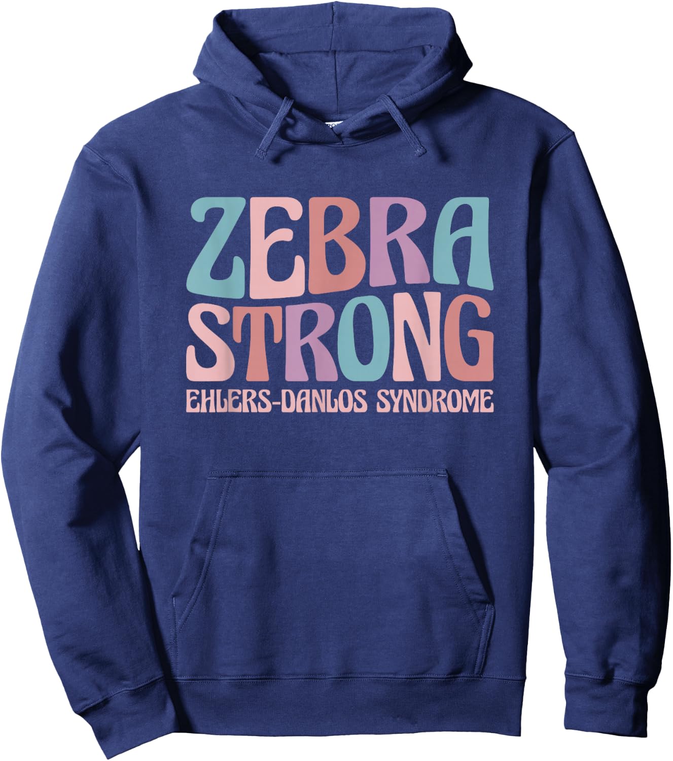 EDS Awareness Ehlers Danlos Syndrome Zebra Strong Hoodie - Hoodie | Navy