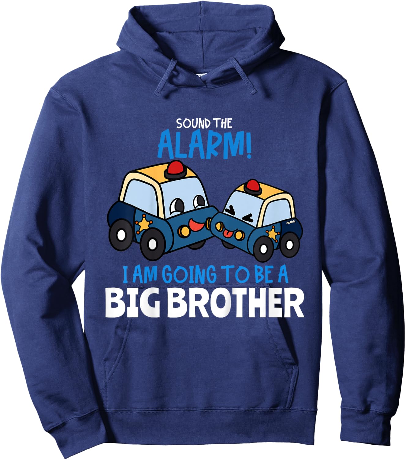 Kids Big Brother Police Car Gift Sound the Alarm Toddler Hoodie - Hoodie | Navy