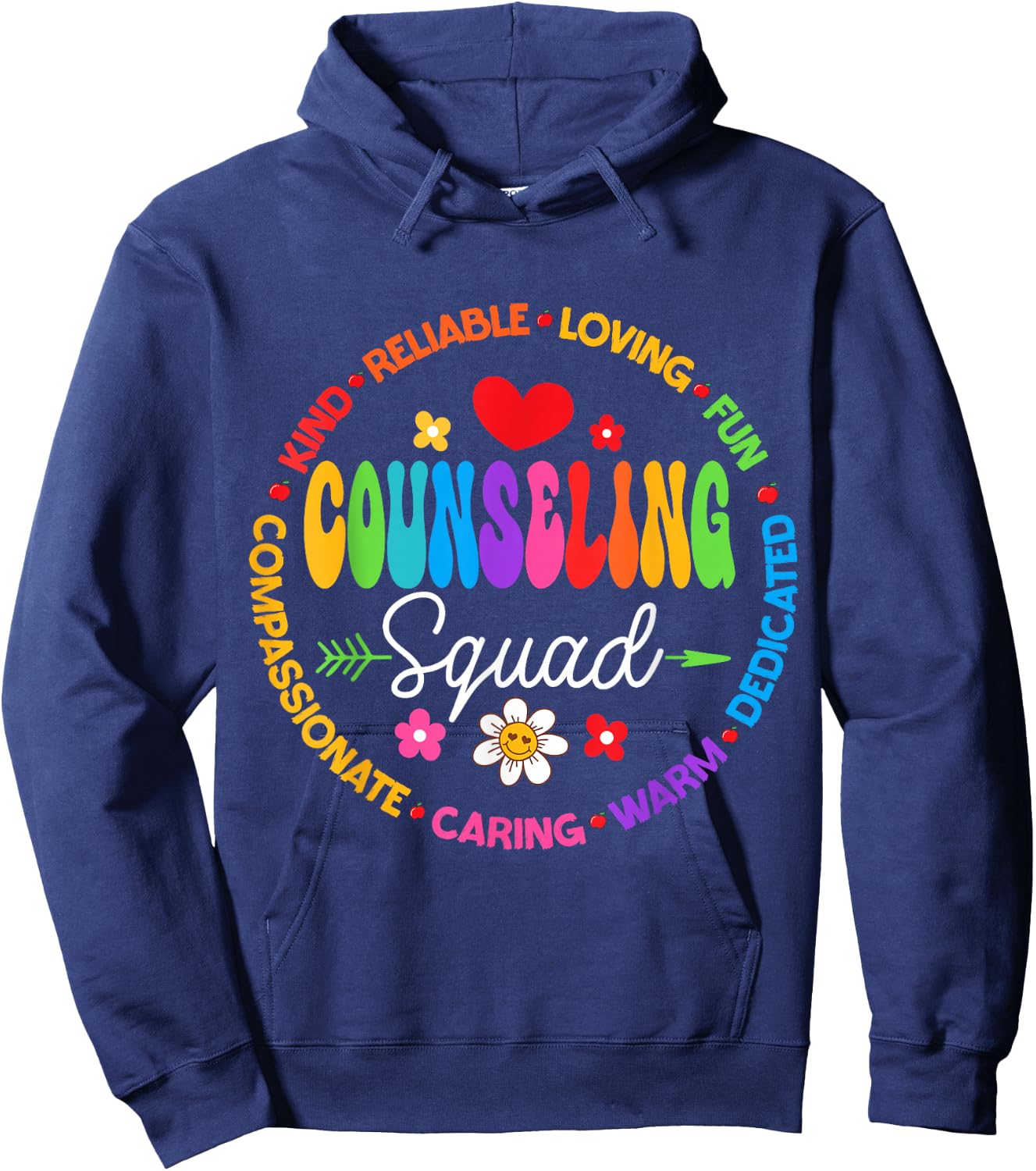 Groovy Counseling Squad Office Appreciation Back to School Hoodie - Hoodie | Navy
