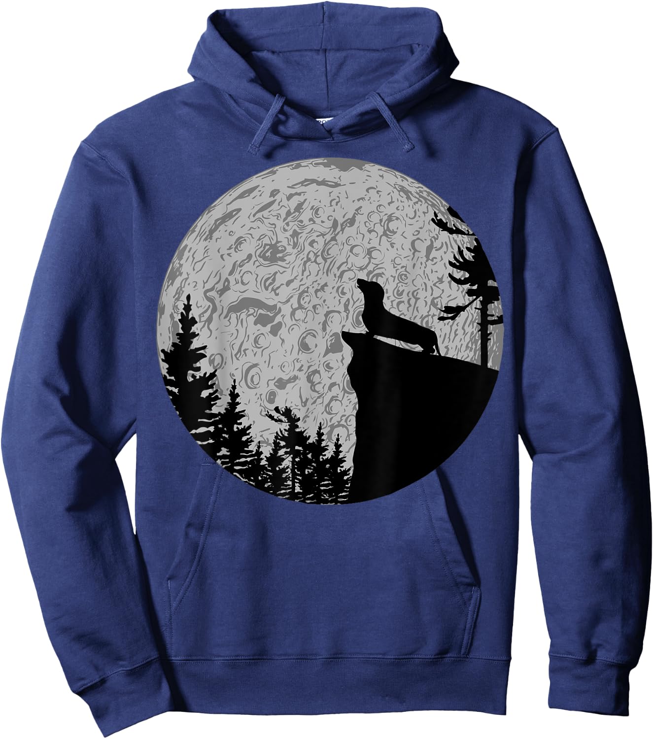 Cool Dachshund Full moon Dog Lover Men Women Girls Kids Hoodie - Hoodie | Navy