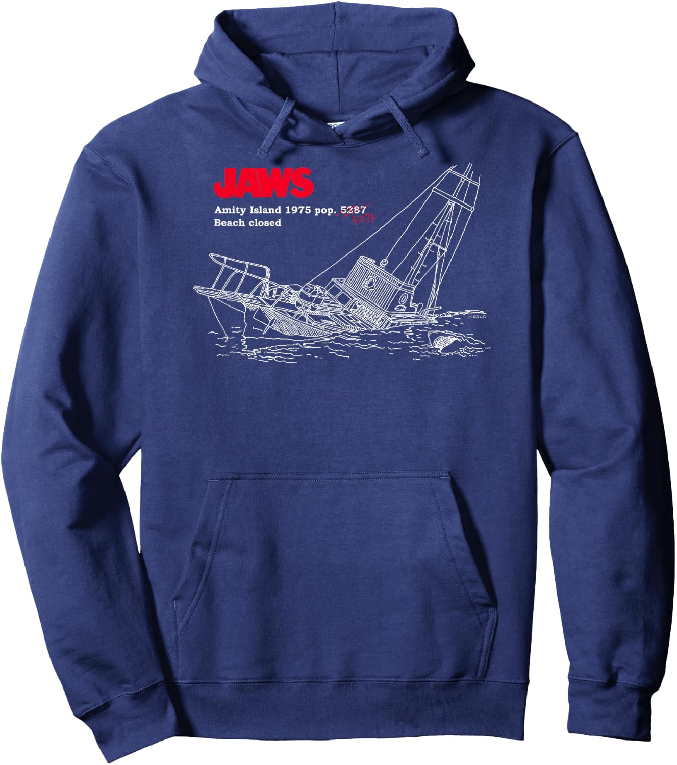 Jaws Amity Island Boat Hoodie - Hoodie | Navy