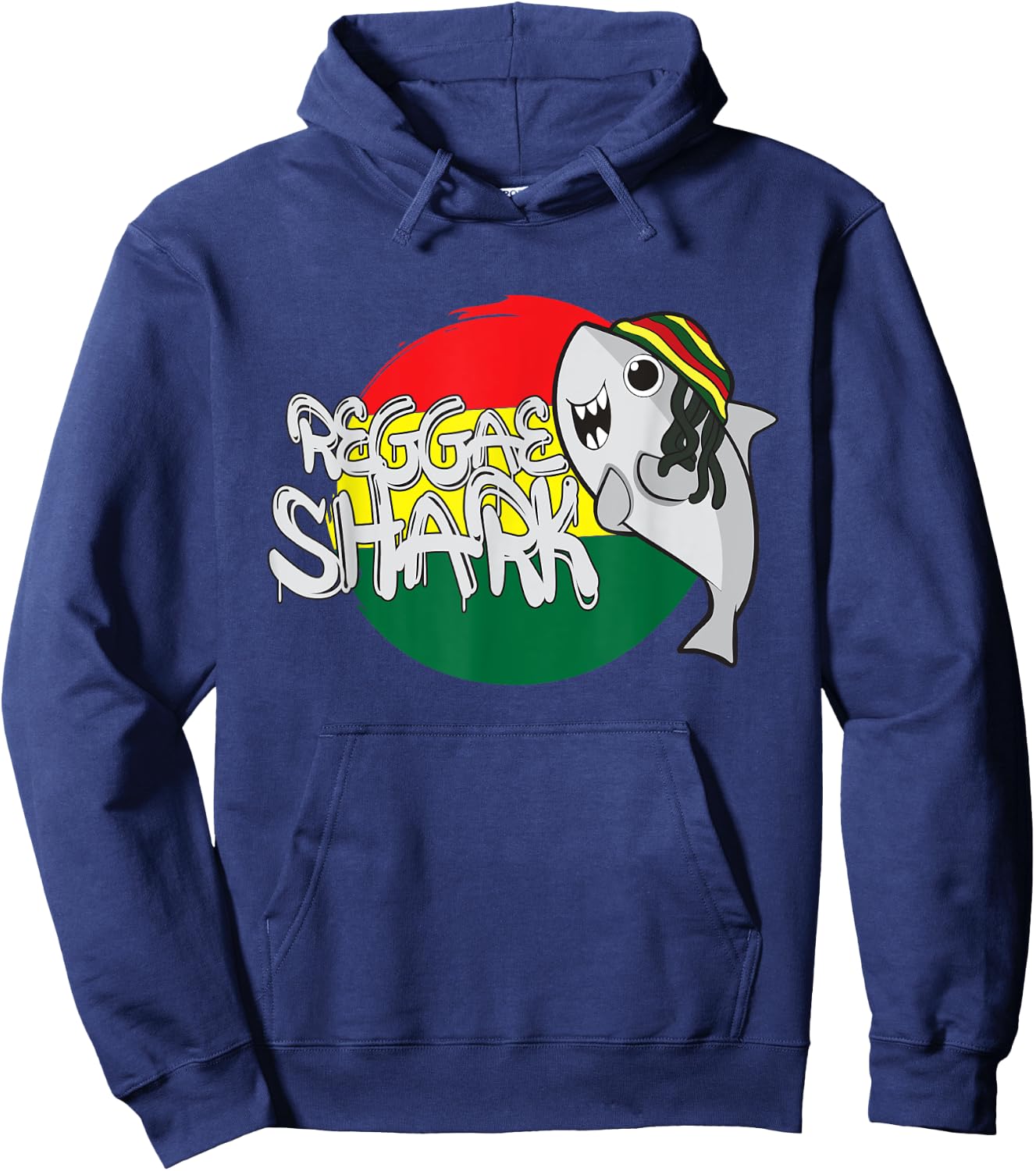Reggae Shark Funny Rasta Shark Hoodie - Hoodie | Navy
