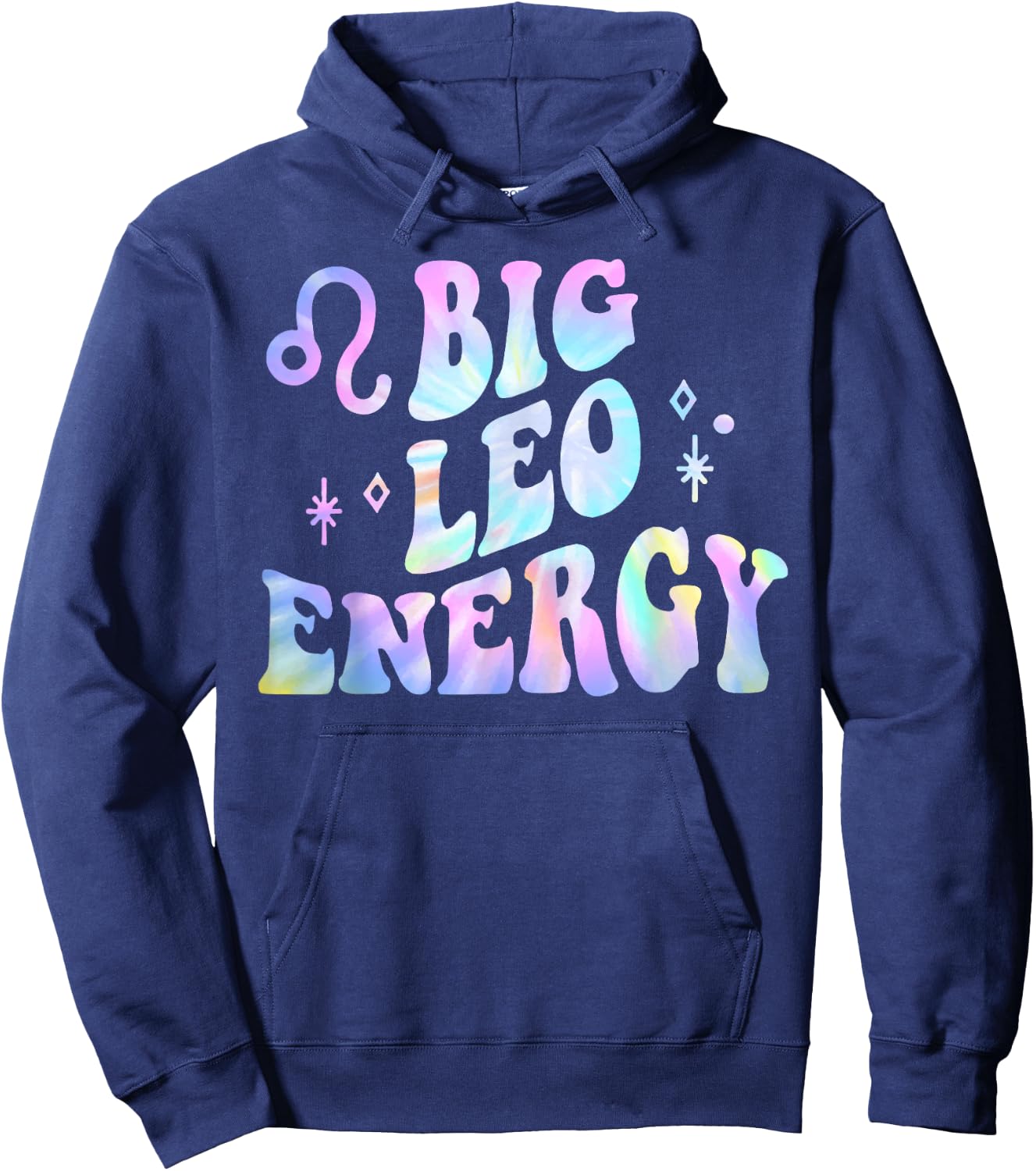 Leo Big Energy Retro Smile Flower Zodiac Birthday Hoodie - Hoodie | Navy