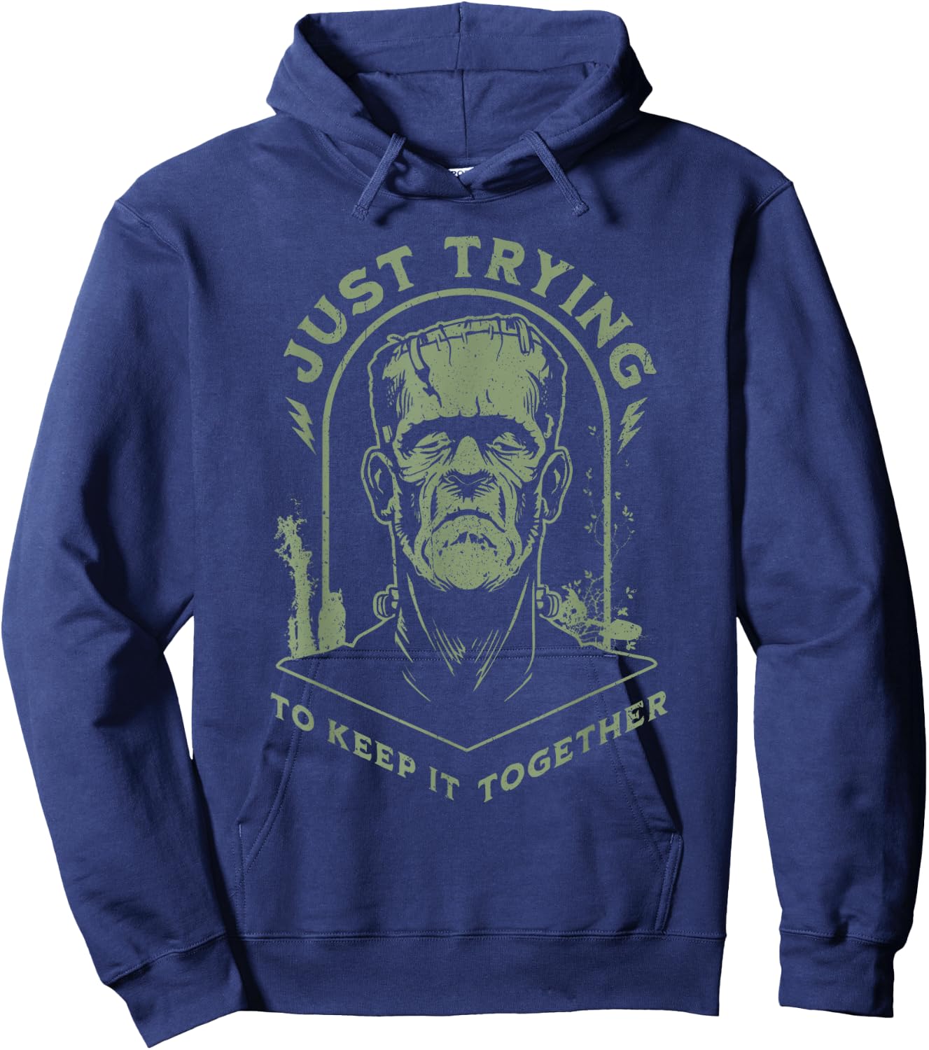 Funny Frankenstein Monster Just Trying to Keep it Together Hoodie - Hoodie | Navy